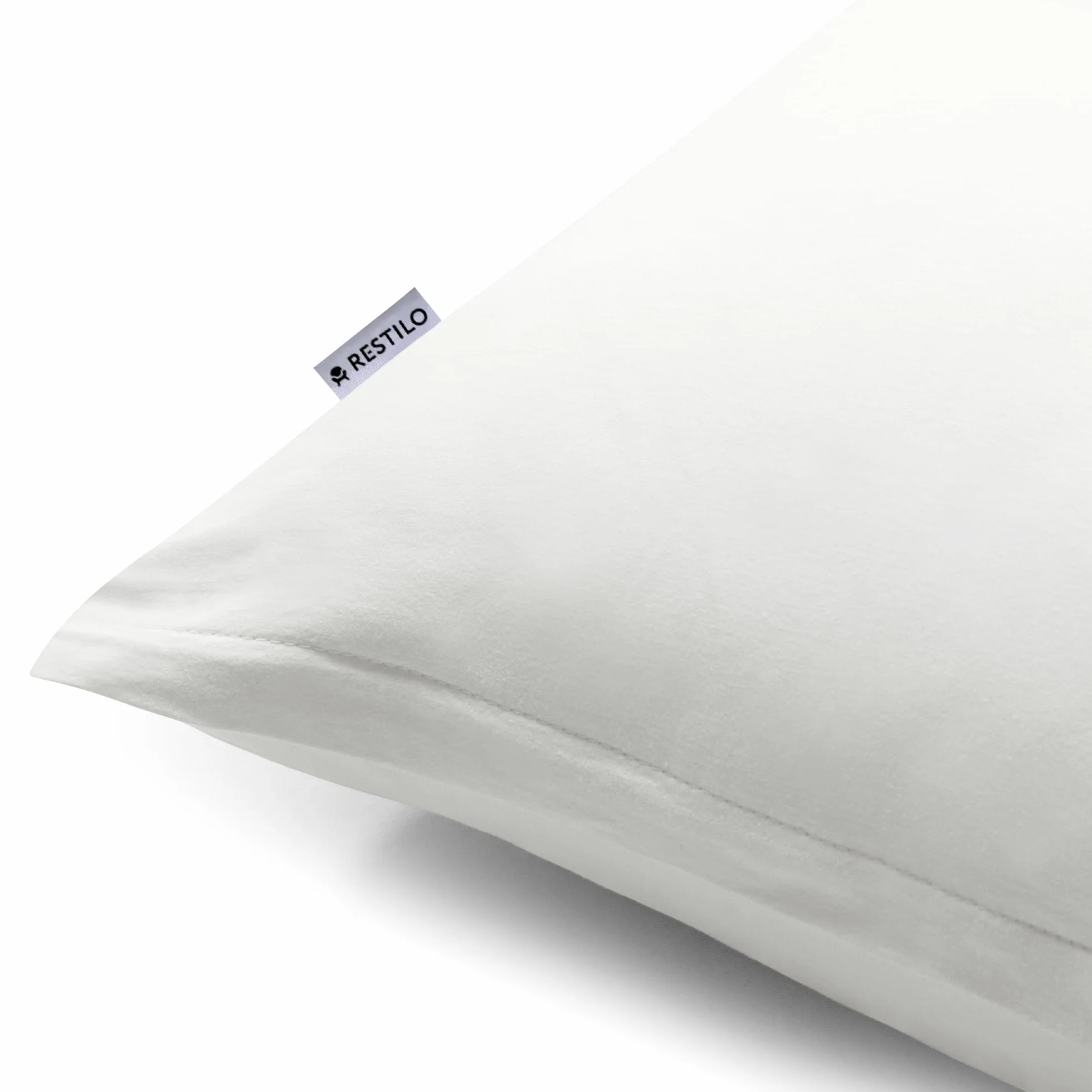 DecoKing Funda de Almohada Jersey 100% Algodón Peinado 50x60 cm Cremallera Blanco Juego de 2