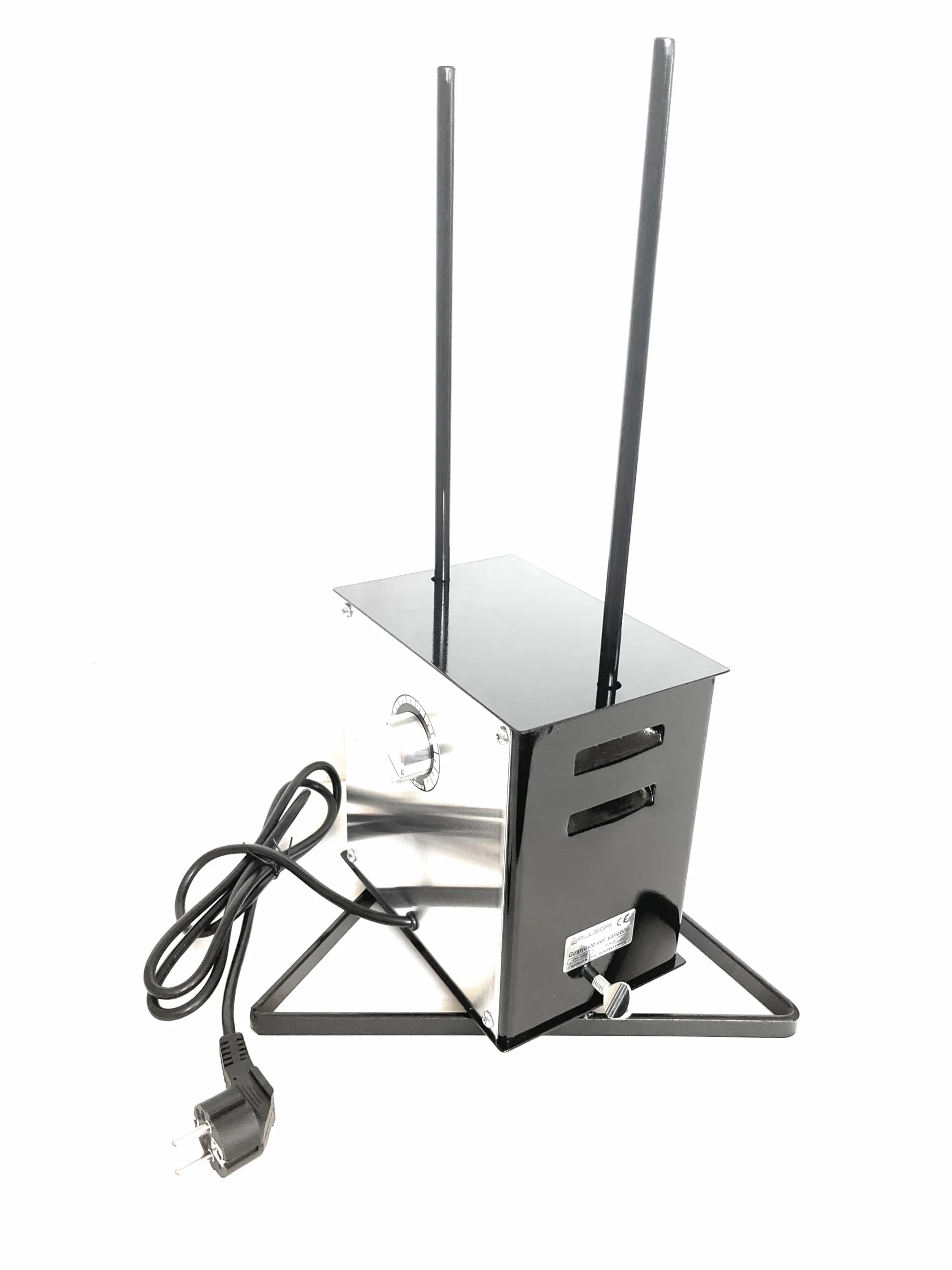 ALLEGRI Asador rotatorio Profesional eléctrico con ajuste de velocidad de rotación Carga máxima 40 kg y rejilla Pincho cm 70 x 22