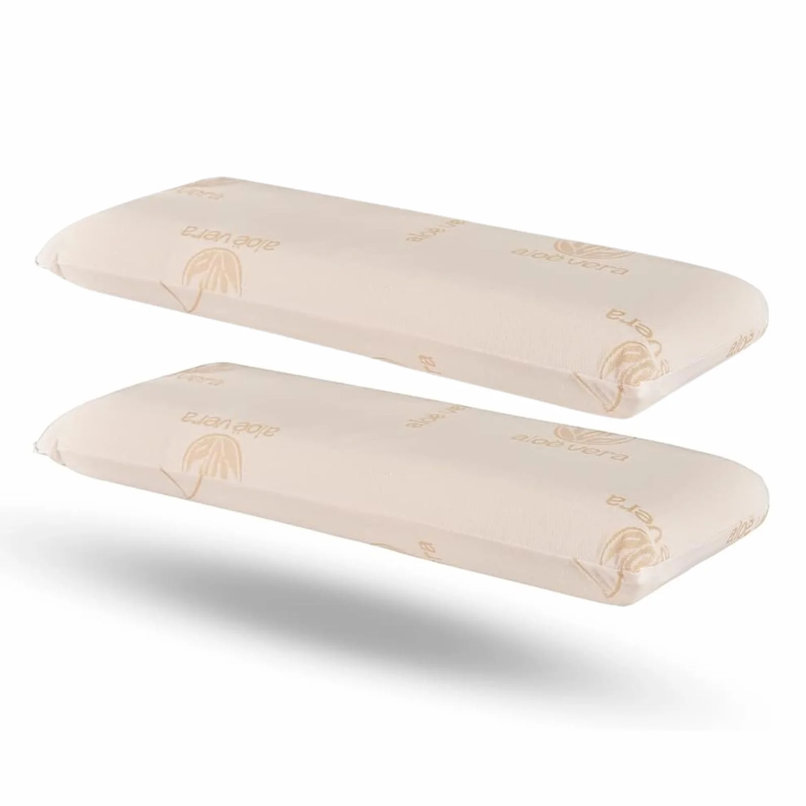 DECASATEXTIL®- Pack de 2 Almohadas Viscoelasticas 80cm para un Descanso de Calidad- Tejido Aloe Vera Plus, con núcleo Viscoelástico, indeformable, hipoalergénico, Termorregulador.