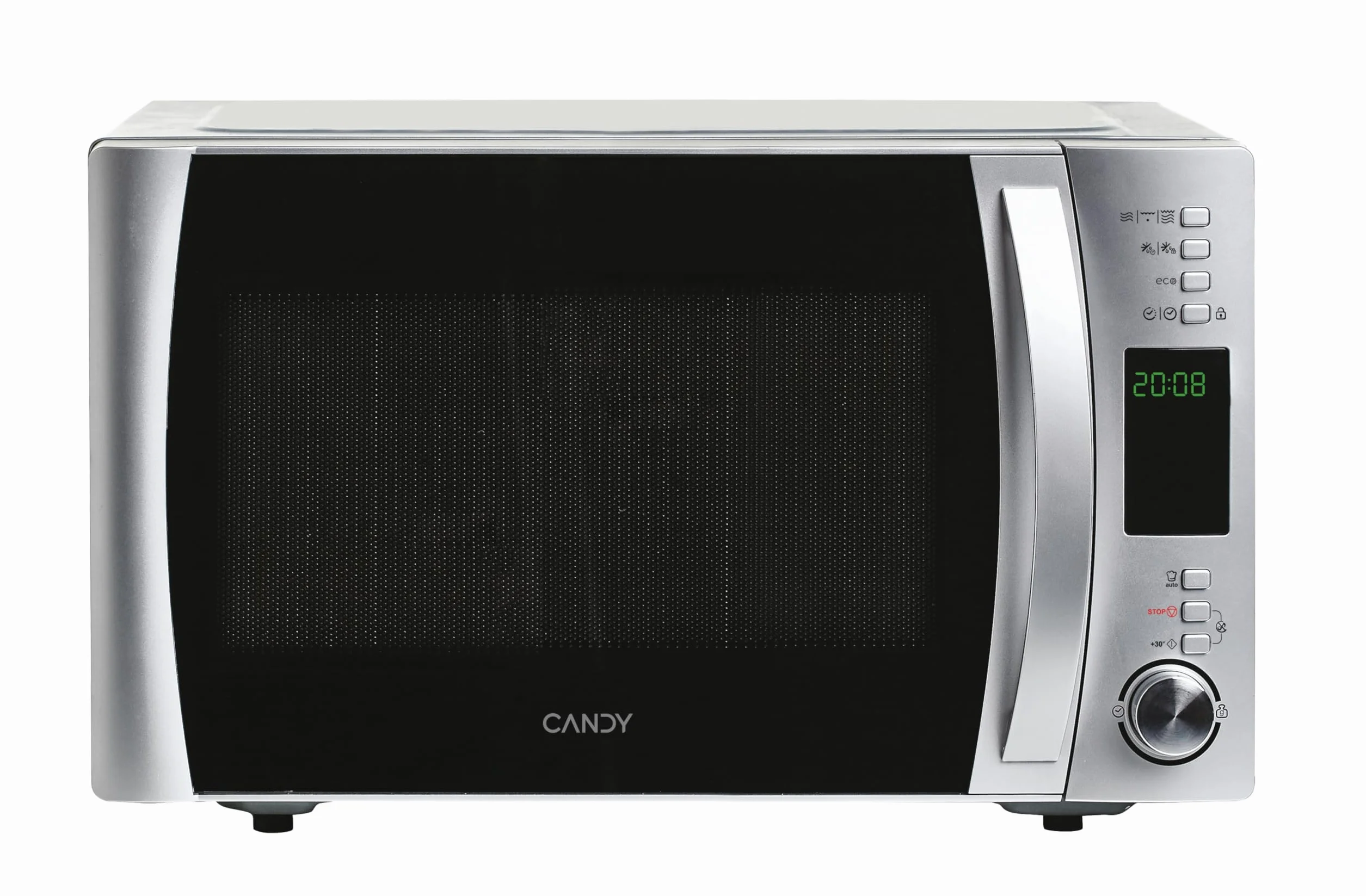 Candy X-Range CMXG22DS, Microondas con Grill, 22L, 1250W, 5 Niveles de Potencia, Digital, 40 Programas, Bloqueo Seguridad, Plato 25,5CM, Grill Rack, Express Cooking, Temporizador, App simply-Fi, Inox