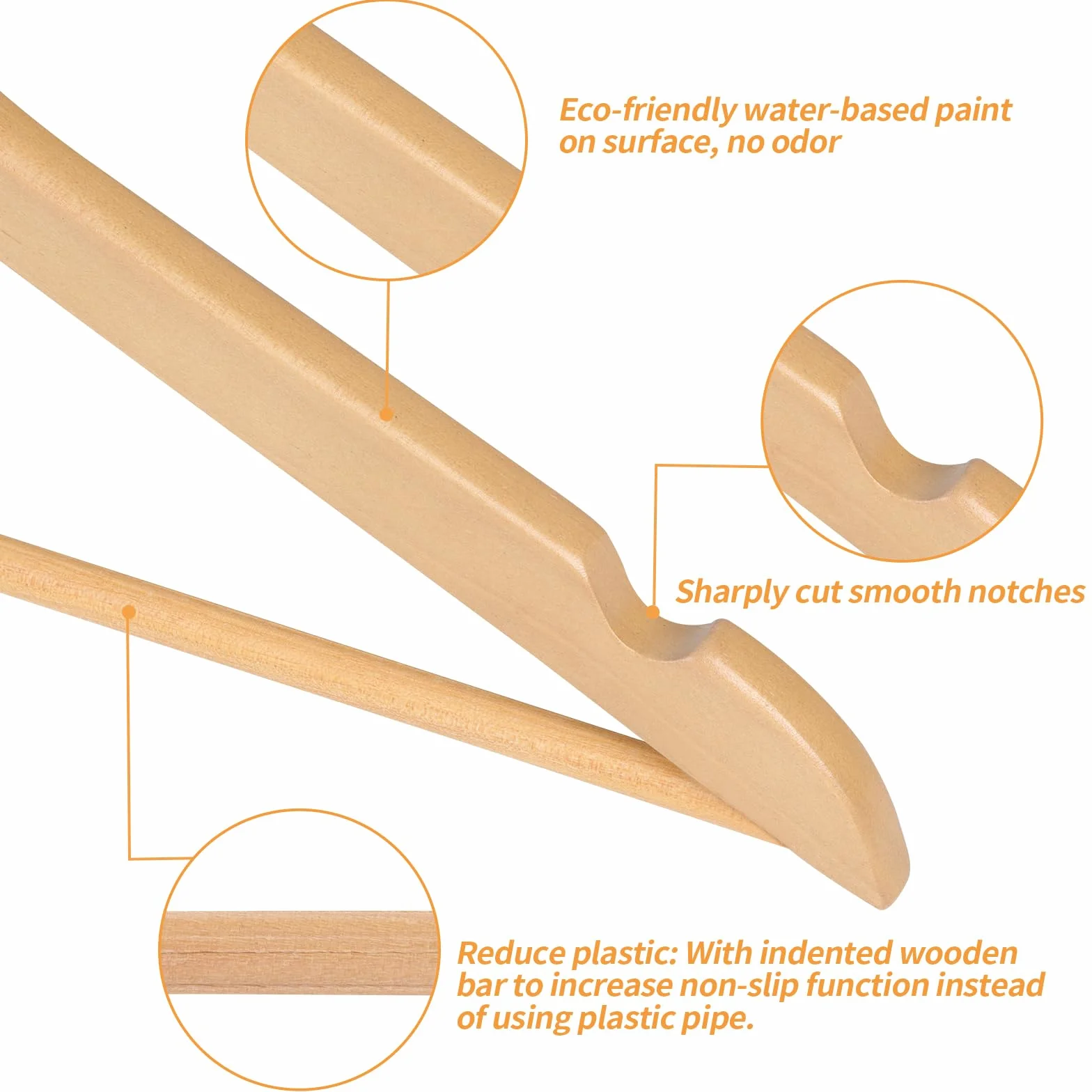 Amazon Basics Perchas de madera para traje natural 10 unidades