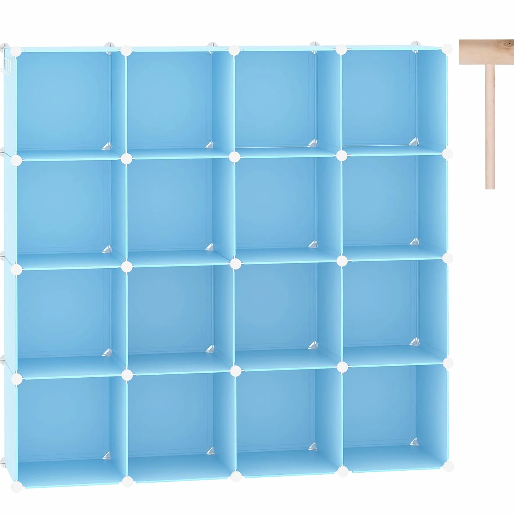C&AHOME Organizador de almacenamiento en forma de cubo, 16 cubos, estantes modulares de plástico para armario
