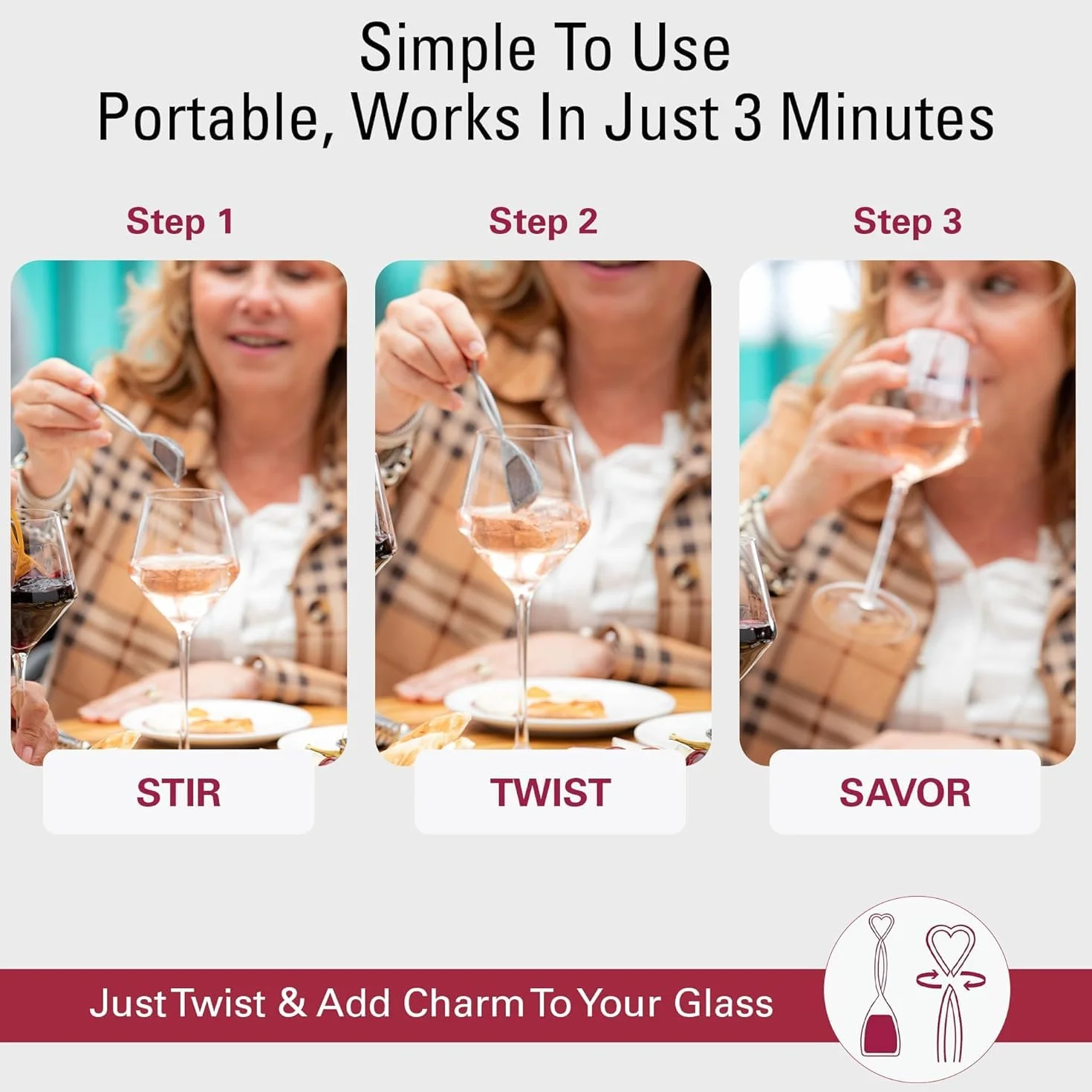 Varita filtro para vino - Filtra la histamina y el sulfito - Saborear el vino, evitar los efectos secundarios.