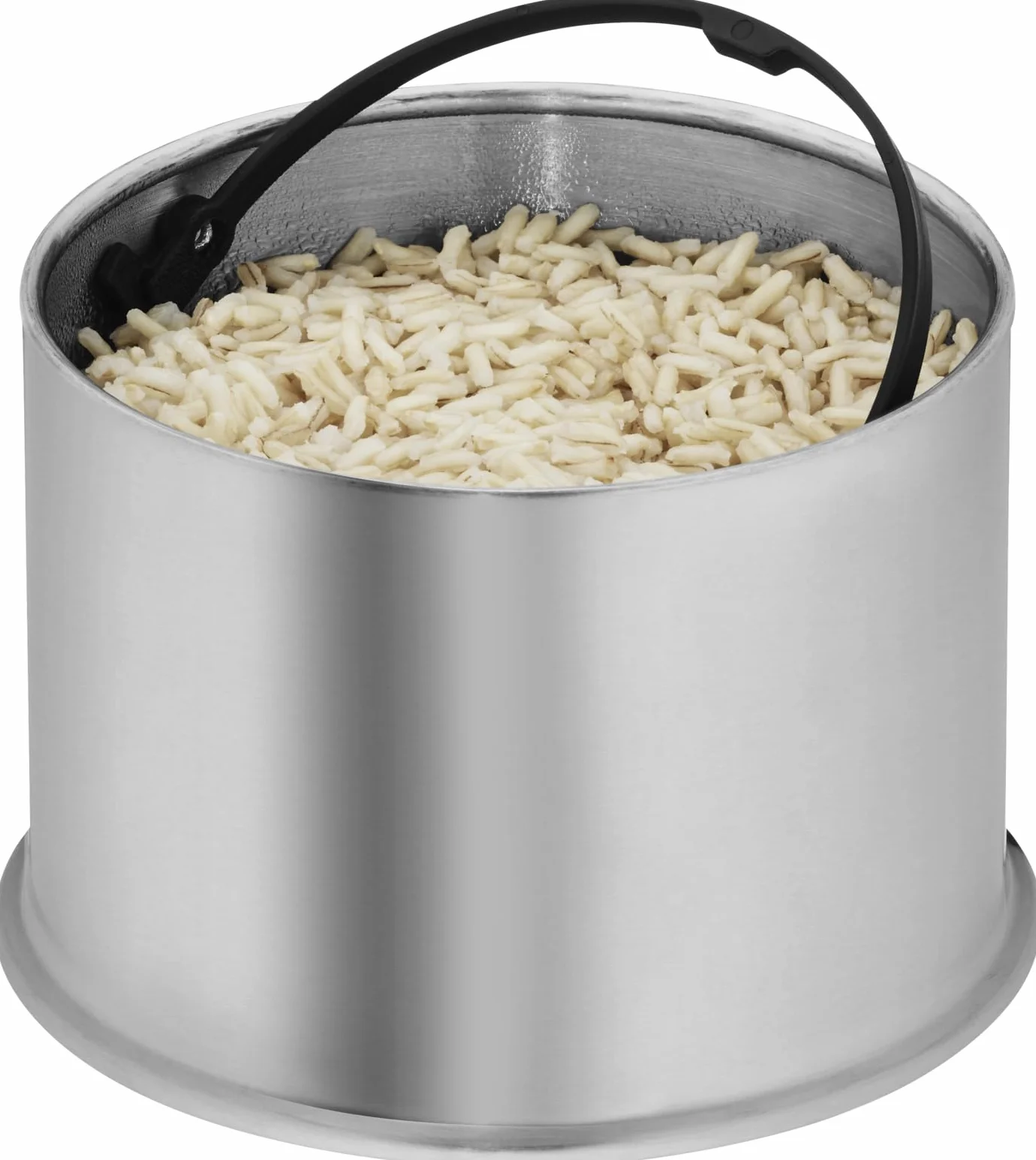 WMF Kitchenminis Arrocera 220W 1L acero inoxidable cromargan mate tapa recipiente base dual mantenimiento calor taza cuchara medidora