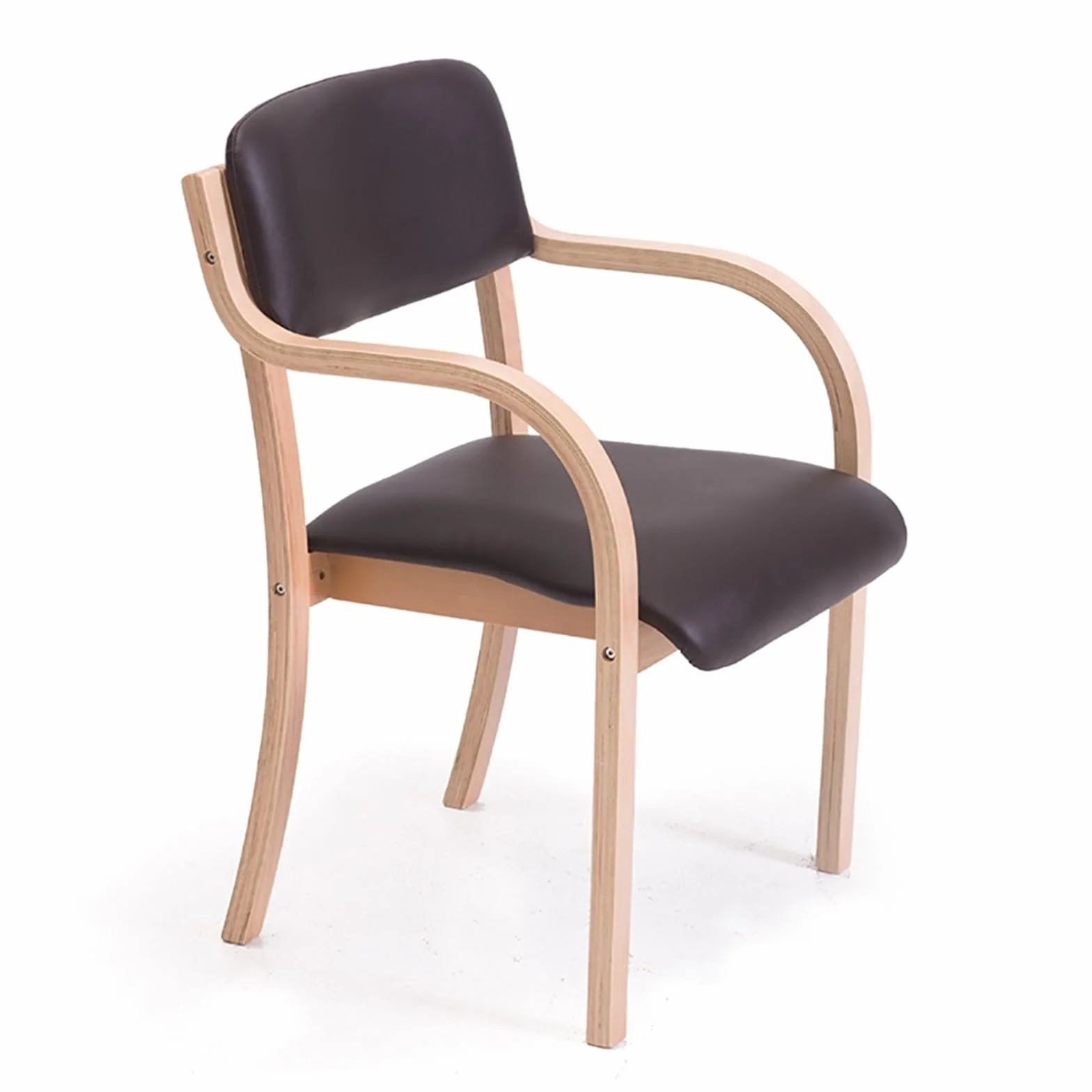 Sillas de Comedor de Madera Maciza con Brazos Silla de Cocina Tapizada Sillón de Sala de Estar con Respaldo Moderno Oficina Ocio Salón Recepción Café Sillas Accent Reposabrazos Carga Máxima 150kg