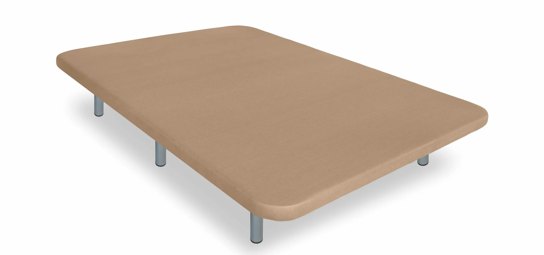 Ventadecolchones - Base Tapizada Drago Súper-Reforzada con 7 Patas de 27 cm con 7 Barras transversales | 3D Beige | 135 x 190 cm