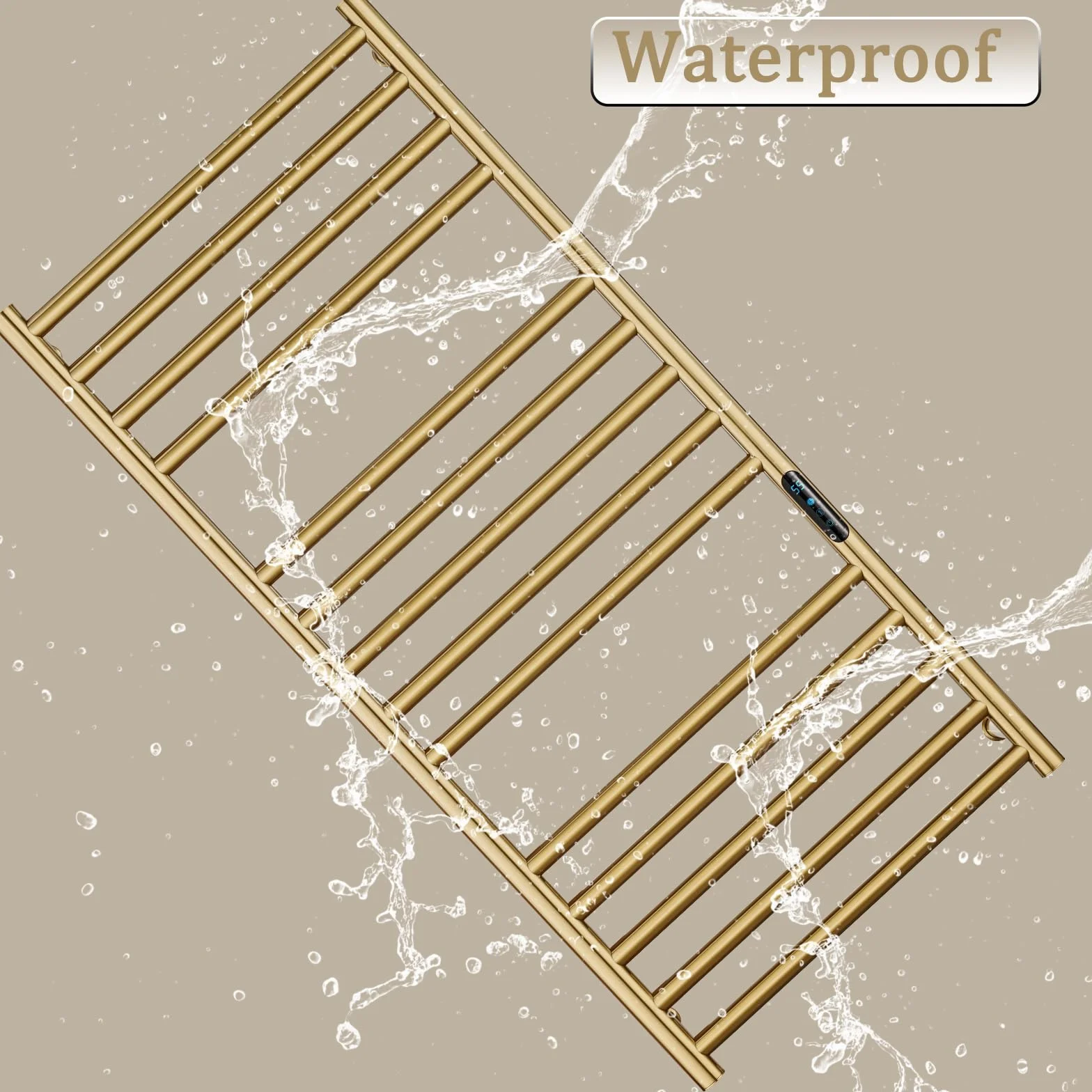 ESOP Radiador Toallero Eléctrico Baño Oro 162 W Radiador Calienta Toallas de Toallero, 110x52x12 cm Toallero Calentado para Baño, Inteligente de Temperatura Constante Calentador de Toallas Pared