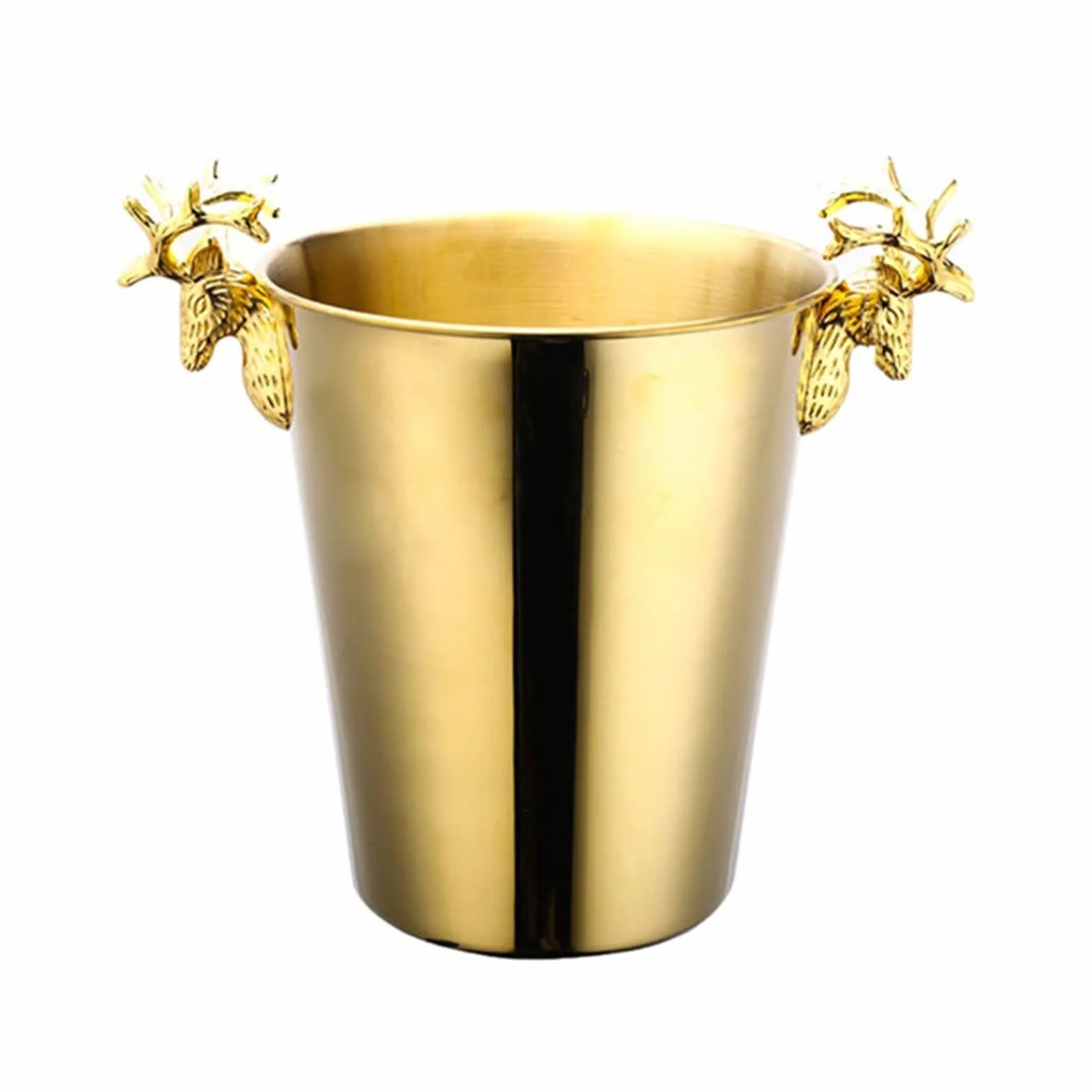 Cubo de Hielo para Bar en casa Cubo de Hielo Creativo Acero Inoxidable, Cubo champán Retro for Bar, Fiesta, Comercial Enfriador de Bebidas y Vino(Gold,Grande)