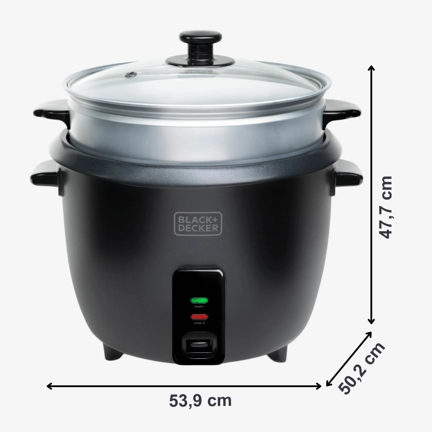 BLACK+DECKER Arrocera Eléctrica BXRC1800E 700W 1,8L 7 Raciones Antiadherente Negro