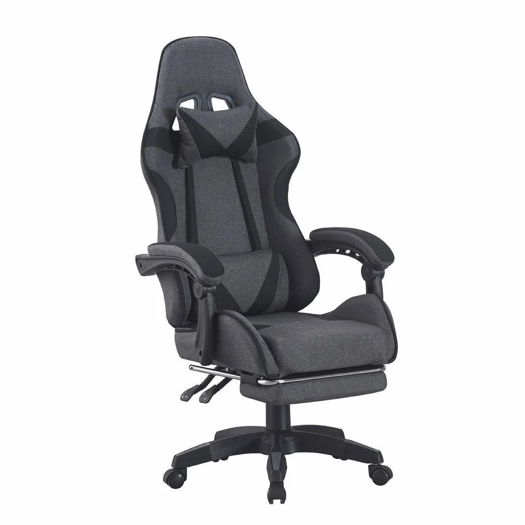SHIITO | Silla Gaming Profesional | Ergonómica con Respaldo Reclinable de Tela Gris- Negro | Modelo CLAVIN - Y830 | 130 x 49 x 64