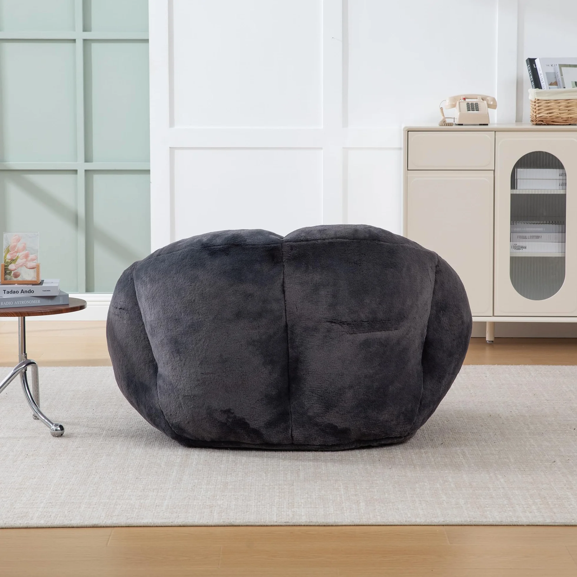 SACOOL Puf de felpa suave Sofá Puf antideslizante Funda no extraíble No requiere montaje Perfecto para la sala de estar, el salón o el dormitorio