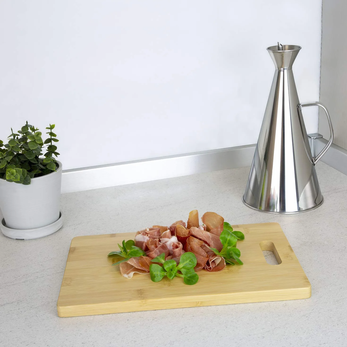 Tabla Cortar Cocina Fabricada En Madera De Bambu 100% Con Asa 30x20 cm.Tabla Cortar,Carne Pescado,Verduras,Frutas,Alimentos
