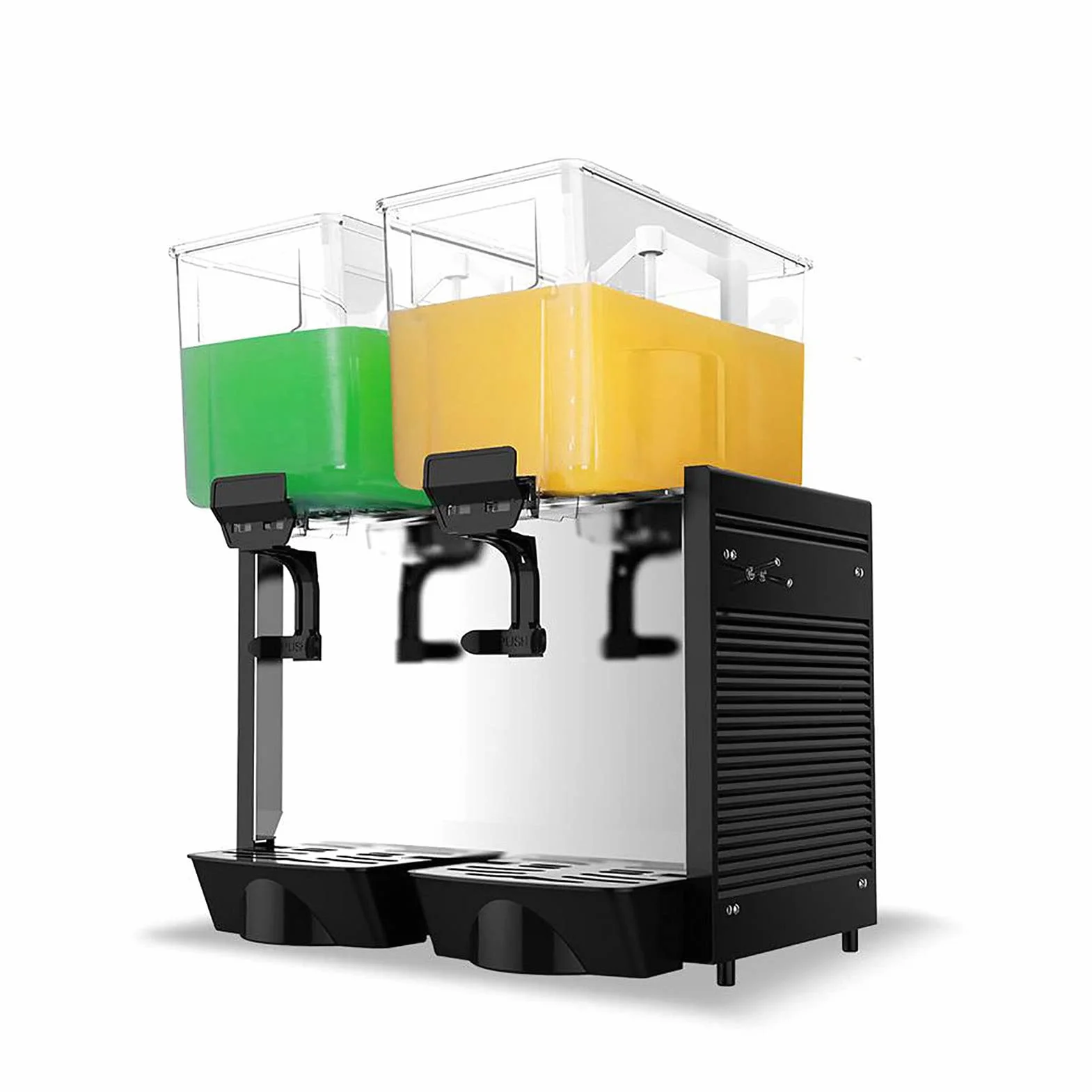 Máquina dispensadora de Bebidas Máquina de granizados Comercial Máquina de Bebidas frías de Doble Cilindro Caliente y fría Máquina de Jugo de Restaurante Acero Inoxidable para supermercados Cafés Re