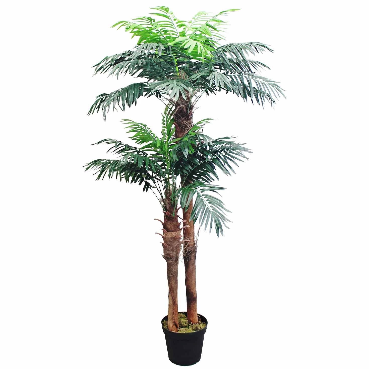 Decovego Royal Palmera Cocotero Planta Artificial Decoración Interiorismo Madera Natural 170cm