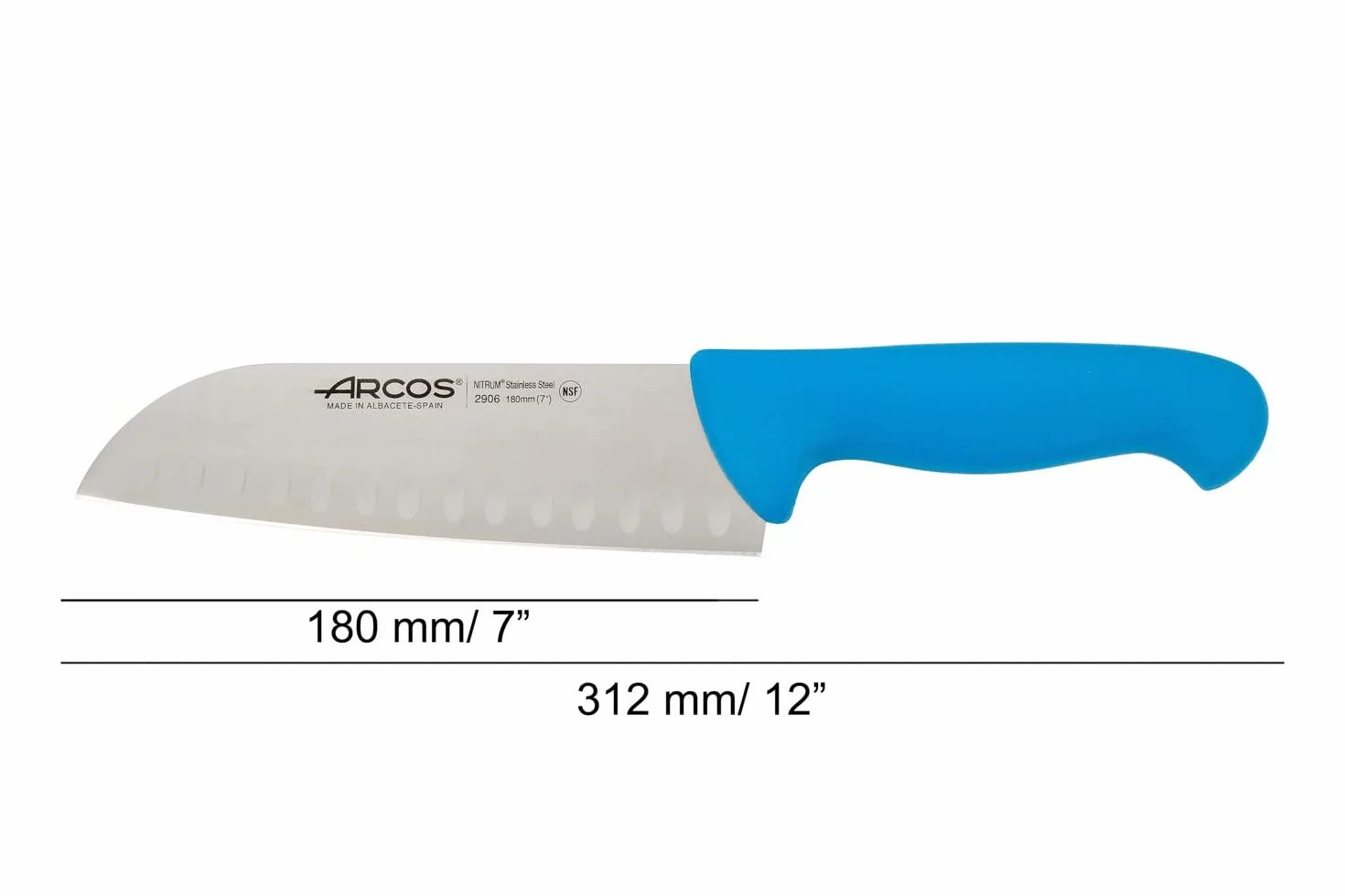 Arcos Serie 2900 Cuchillo Santoku 180 mm Acero Inoxidable NITRUM Mango Polipropileno Azul
