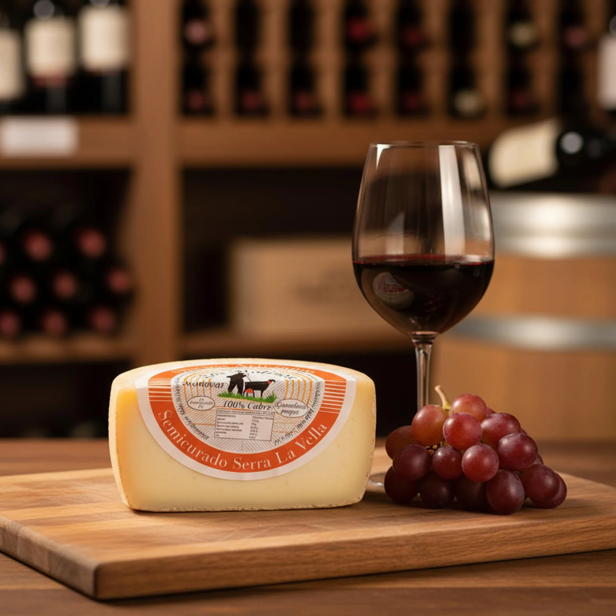 Serra La Vella Queso Artesano Semi Curado 100% Leche de Cabra Caja Madera