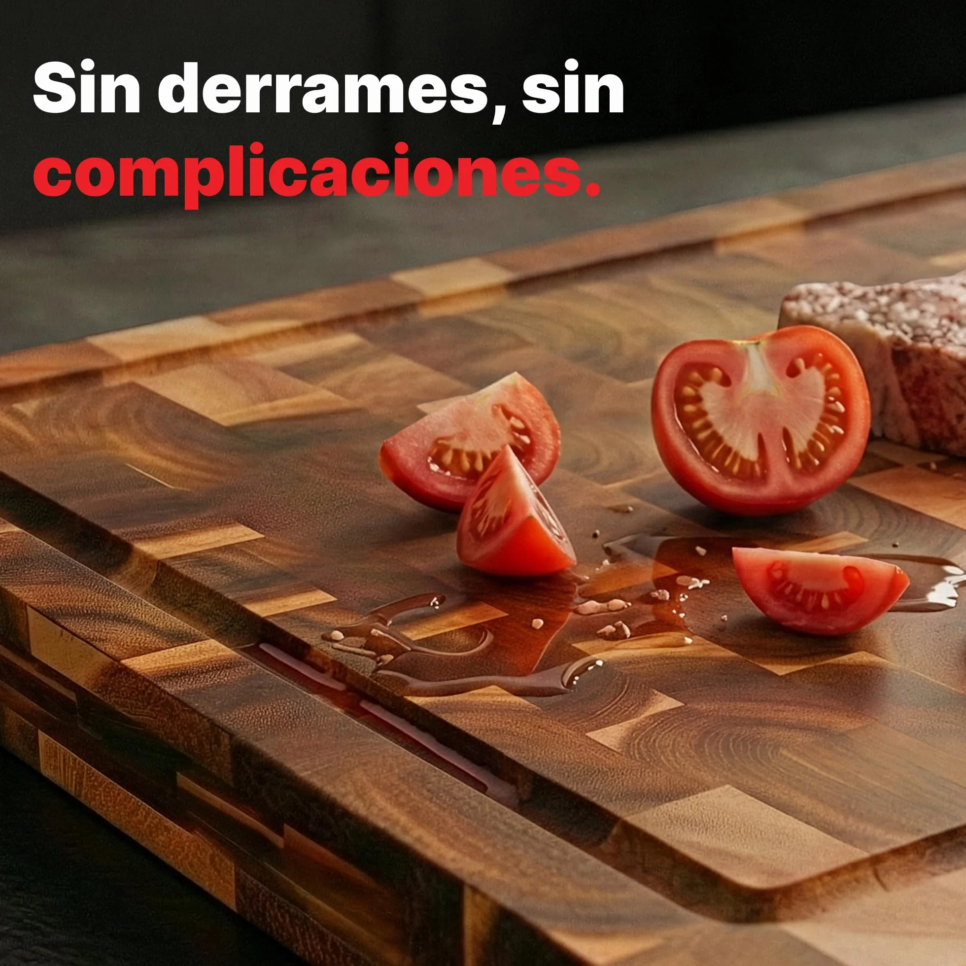 Tabla Cortar Cocina Acacia Madera 40x30x3 cm Doble Cara