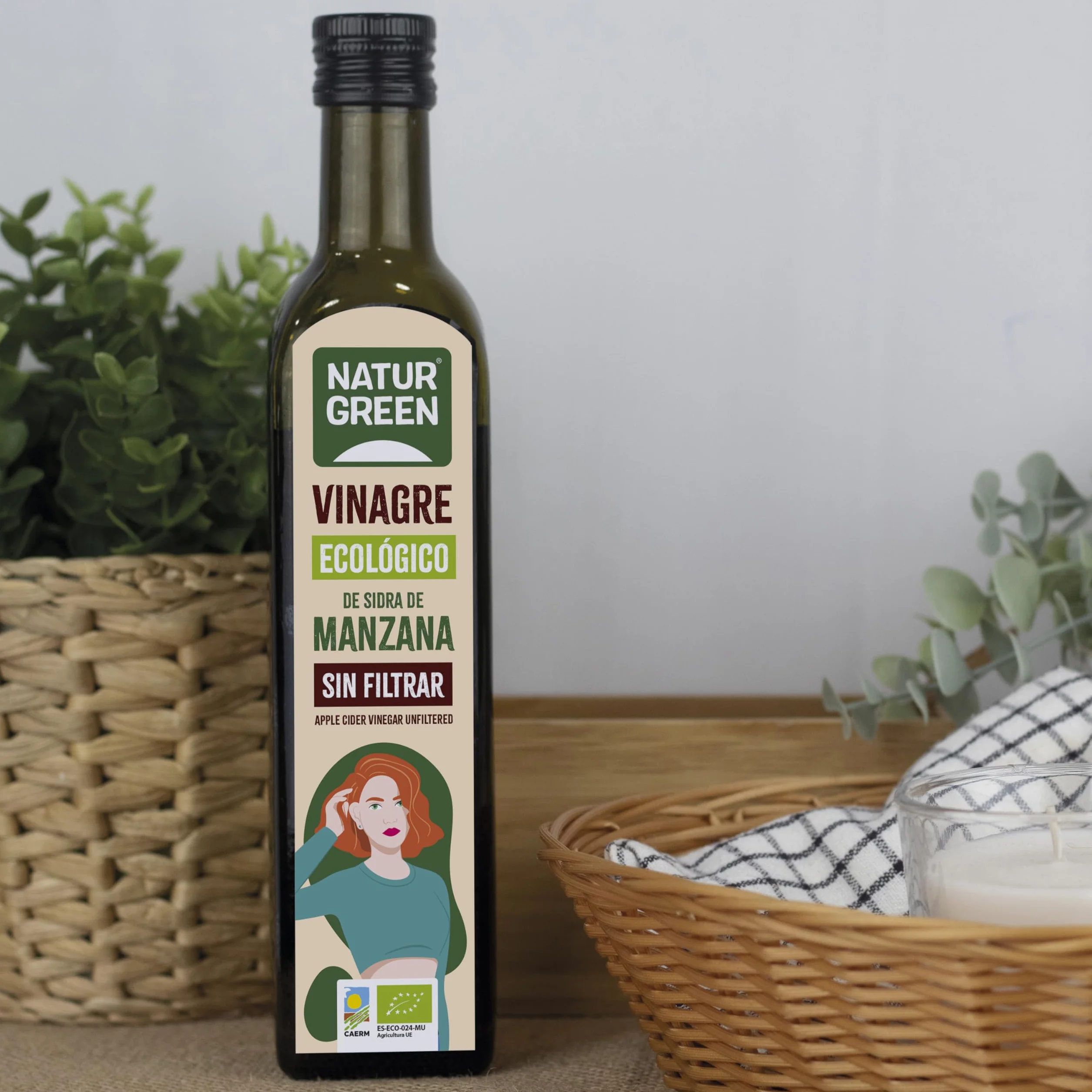 NaturGreen Vinagre de Sidra de Manzana Bio Sin Filtrar Ecológico 6% 500 ml