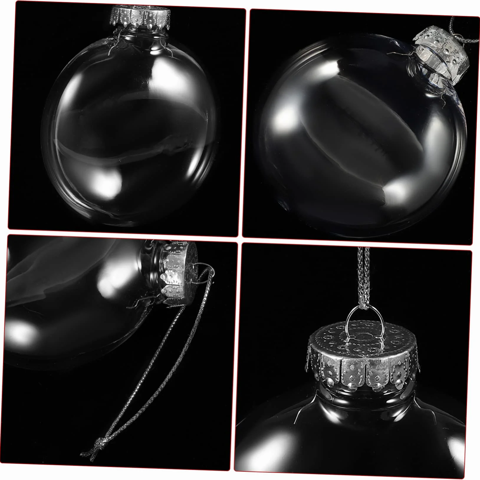 ABOOFAN Bolas de Plástico Transparente 8CM Decoraciones Navidad Rellenables para Adornos Navideños