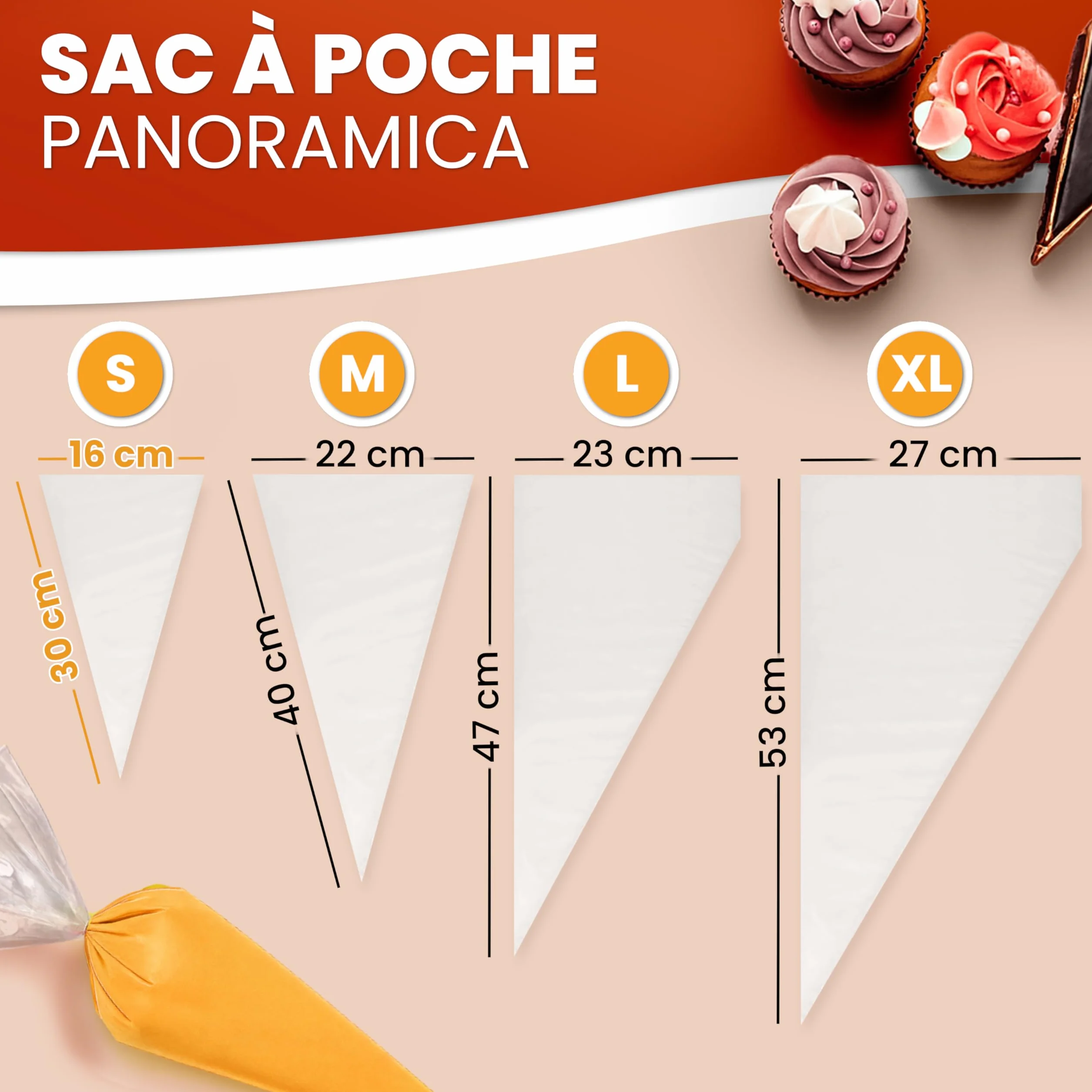 Mangas Pasteleras Desechables Profesionales 100 Unidades 30 cm LDPE Reciclado