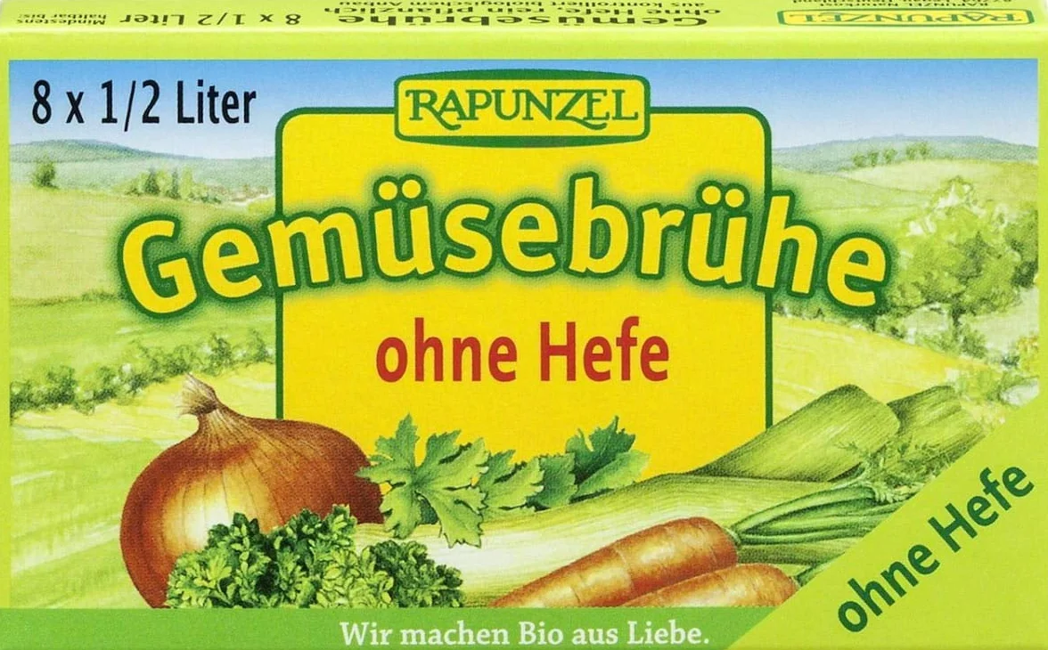 Rapunzel Cubos de Caldo Vegetales BIO sin Levadura Verde Claro 8x10 g