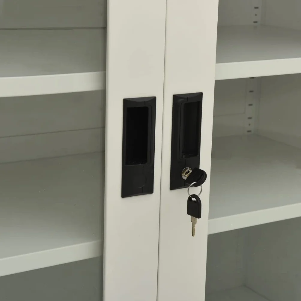 vidaXL Armario de Oficina Mueble Archivador Cajonera Almacenamiento Archivos Documentos Organizador Universal de Acero Gris Claro 90x40x90cm
