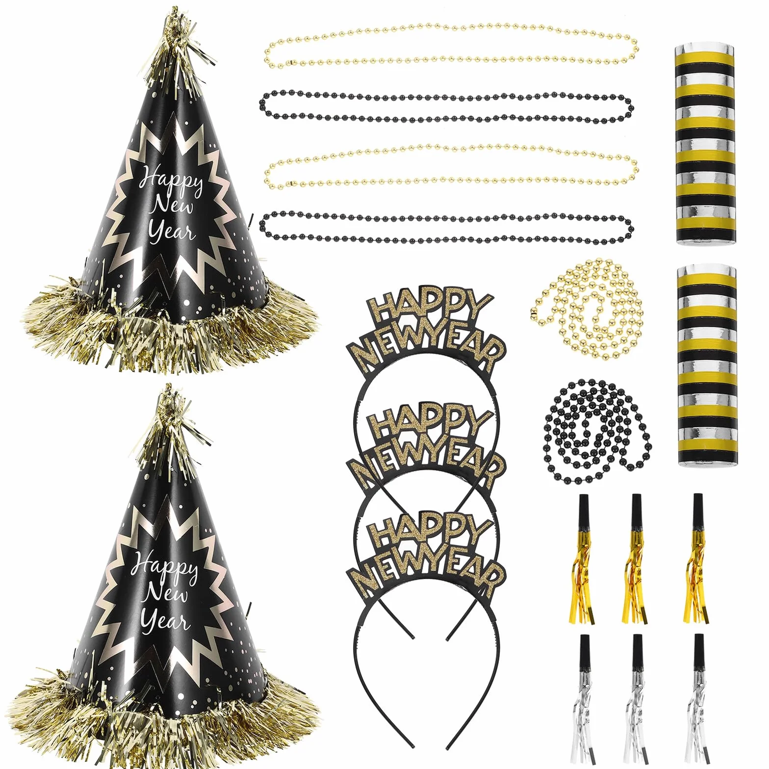 Gatuida 1 Bolsa de Sombrero de Fiesta Año con Collar de Cuentas y Diadema, Adorno de Fiesta para Hogar y Eventos