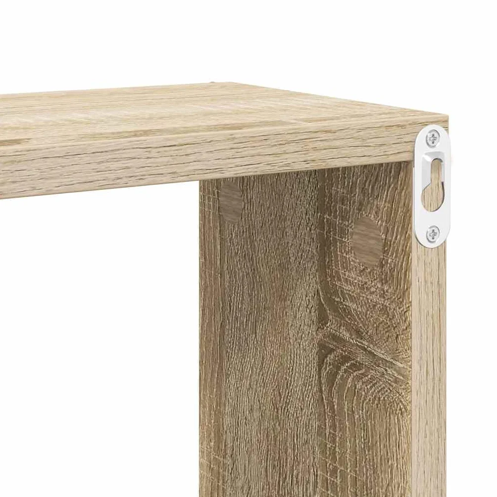 Estantes Cubo de Pared Roble Sonoma 30x15x30 cm 4 Unidades Marrón