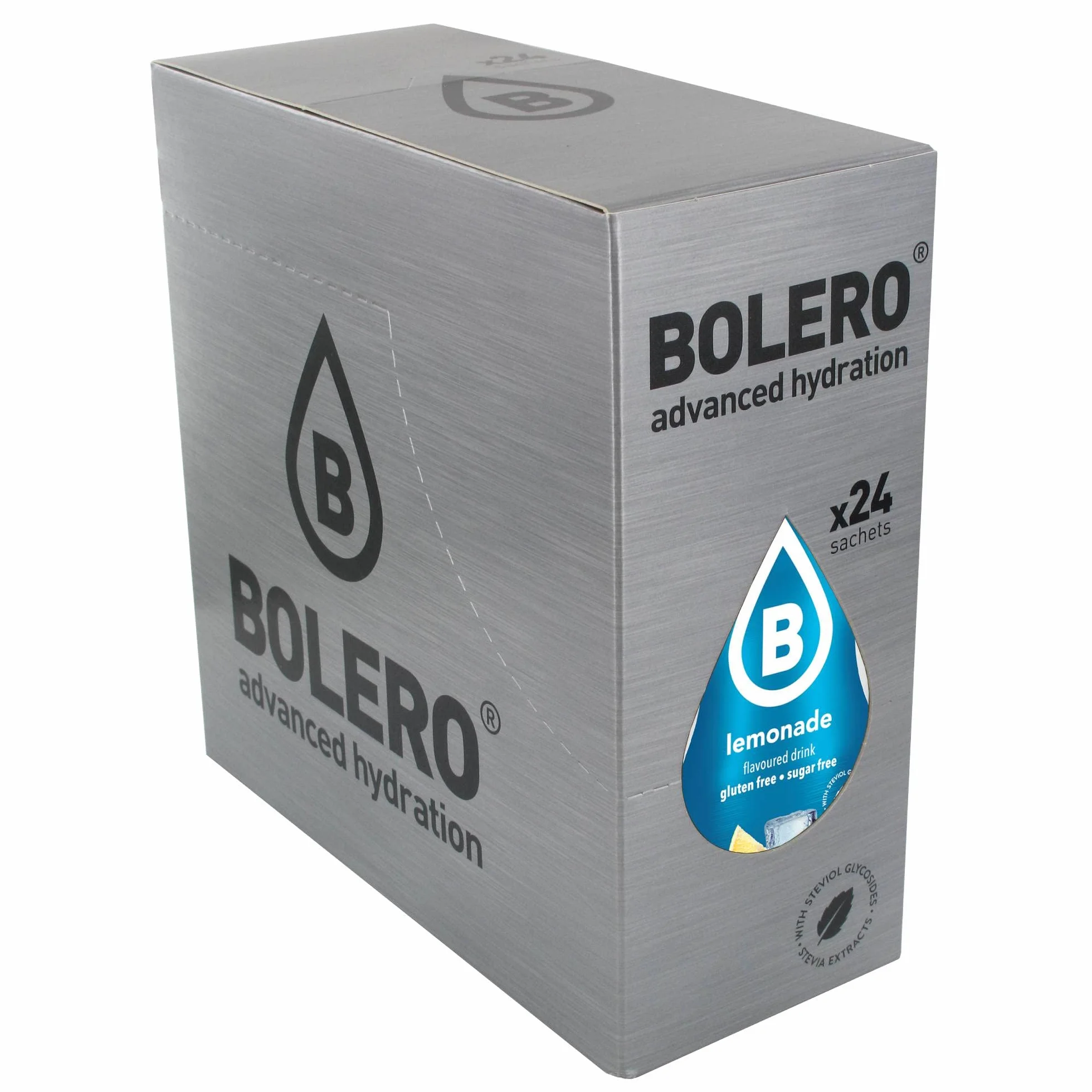 Bolero LEMONADE 24x9g jugo en polvo sin azúcar con stevia para diabéticos y deportistas sabor limonada