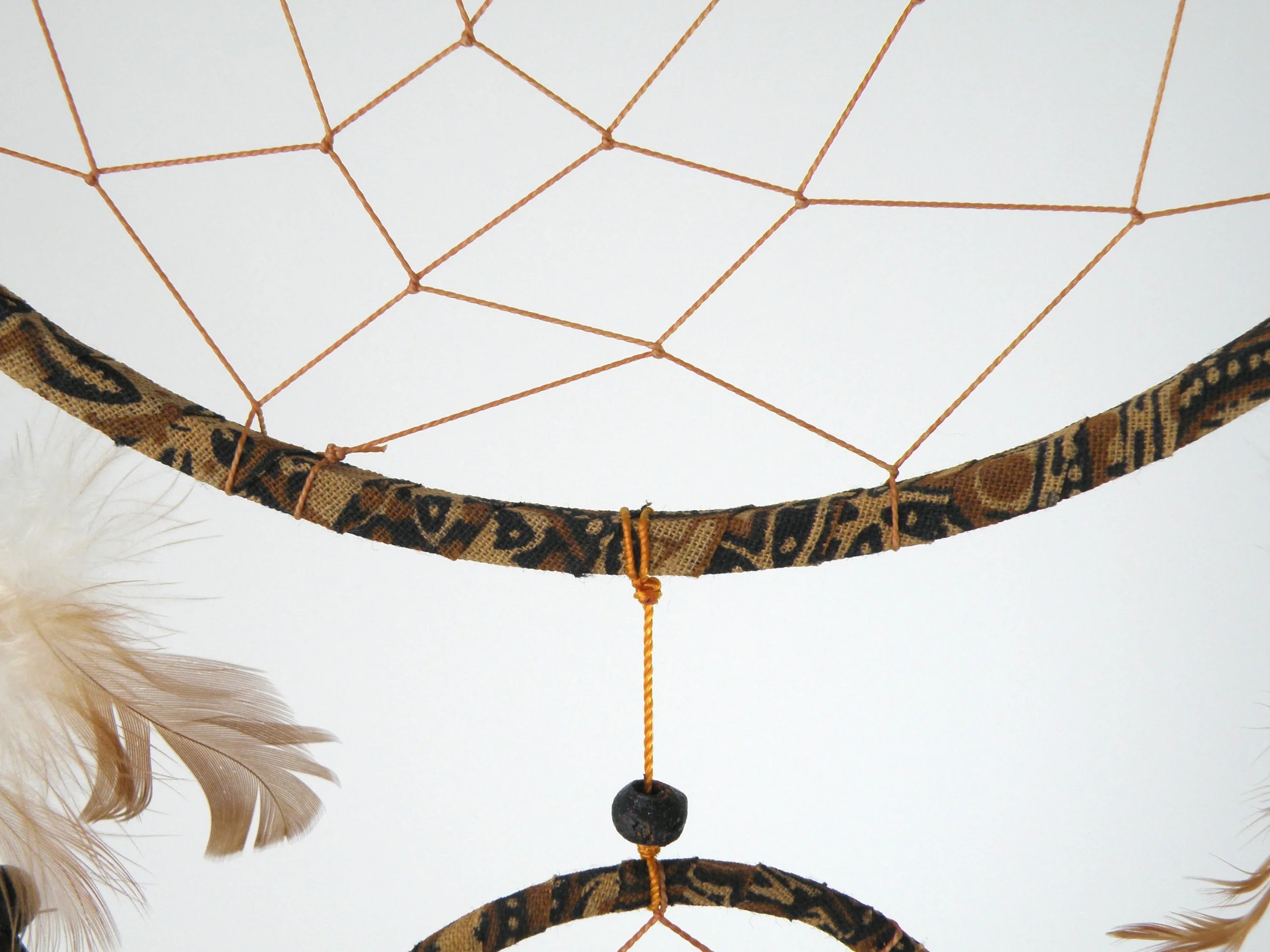 Dream Catcher Batik - Atrapasueños,Diámetro 22 cm 4 x Pequeño con Perlas y Plumas