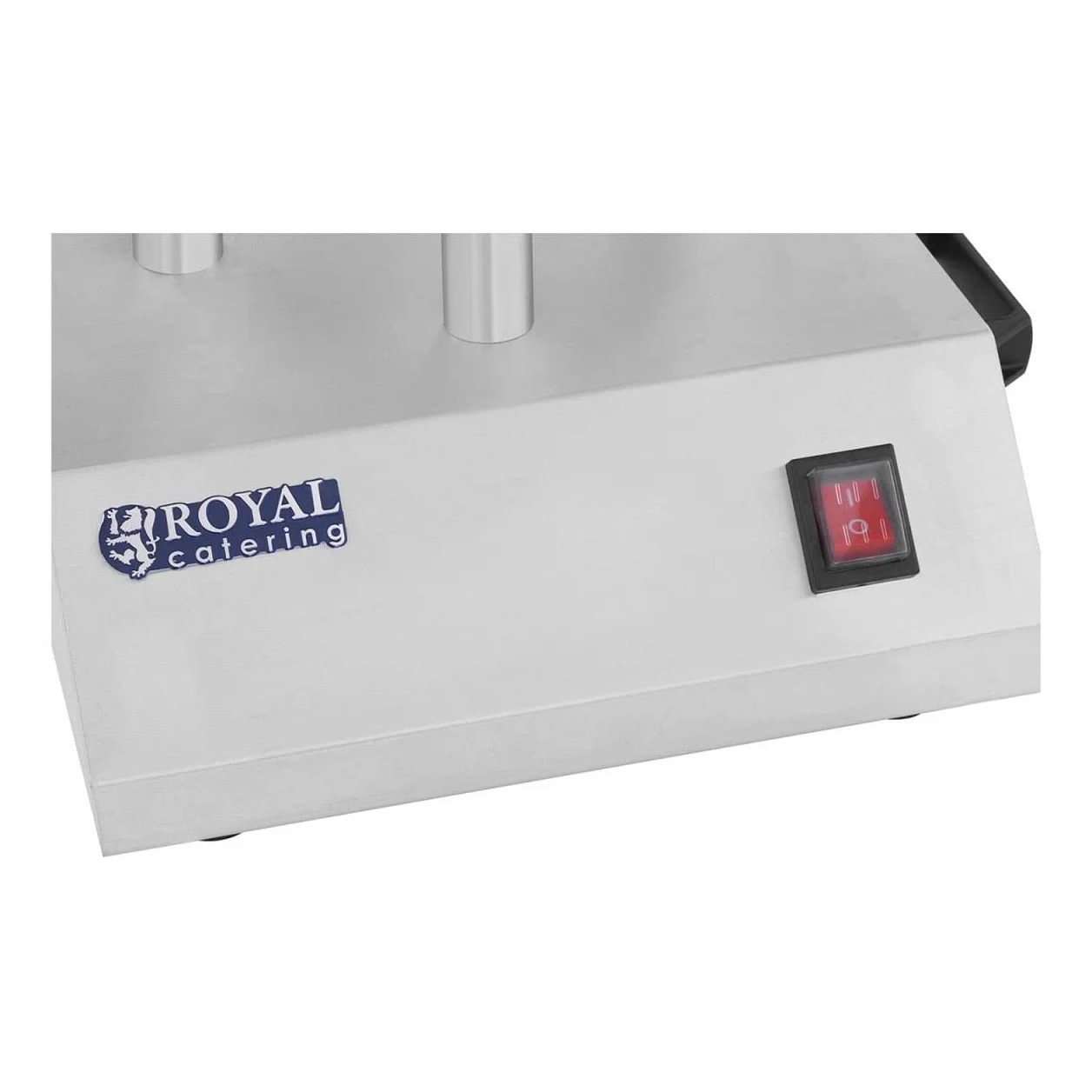 Royal Catering Máquina de Perritos Calientes Hot-Dog Machine 4 Pinchos RCHW-200 200 W 230 V Acero inoxidable