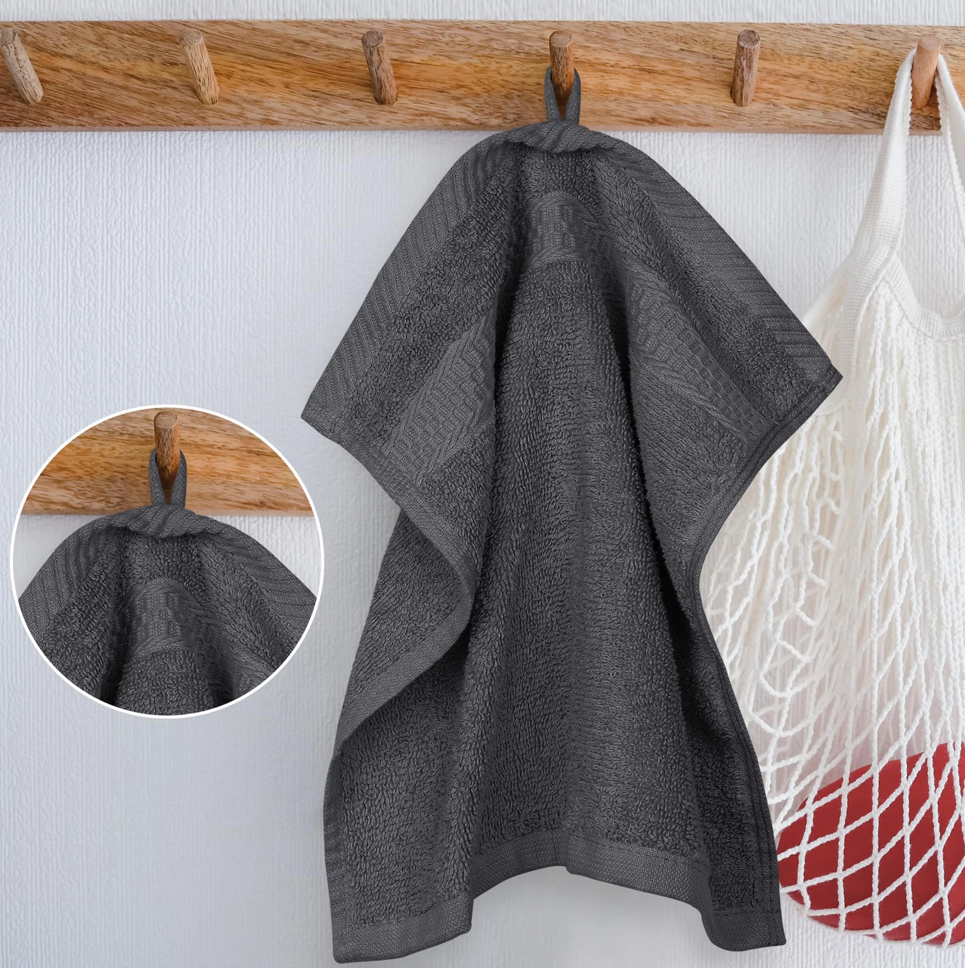 Utopia Towels Juego de Toallas 30x30 cm Gris 100% Algodón Toallas de Mano Paquete de 12