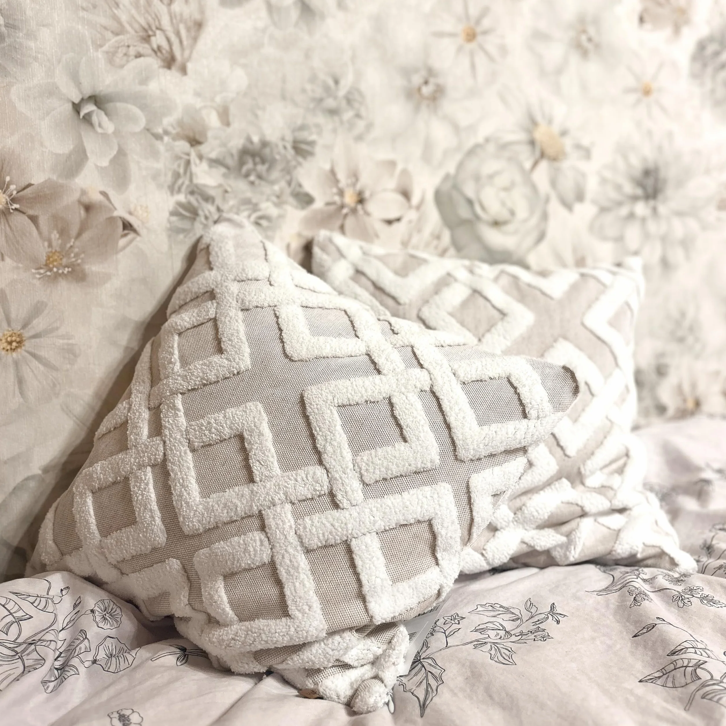 HAMUR HOME Fundas De Cojín 45 X 45 Cm Boho Decorativa Mila Beige