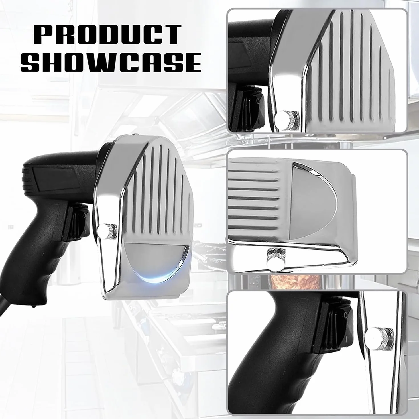 Qcwwy Cuchillo Eléctrico de Kebab y Shawarma Doner, para Giroscopios y Carne en Rodajas, Ideal para Tiendas y Restaurantes