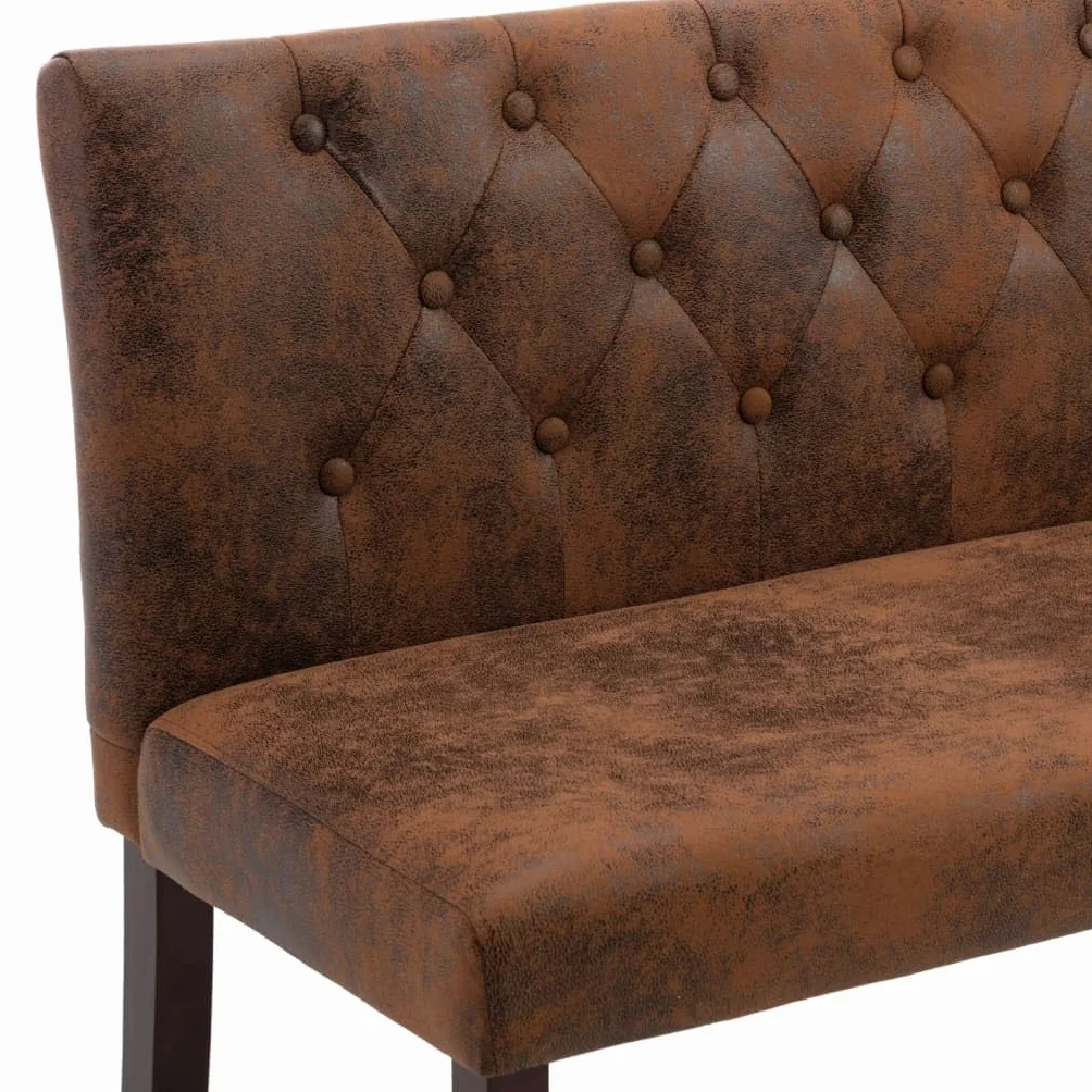 vidaXL Banco Sofás Recepción Sillas Asiento Muebles Decoración de Entrada Hogar Porche Recibidor Oficina de Piel de Ante Artificial Marrón