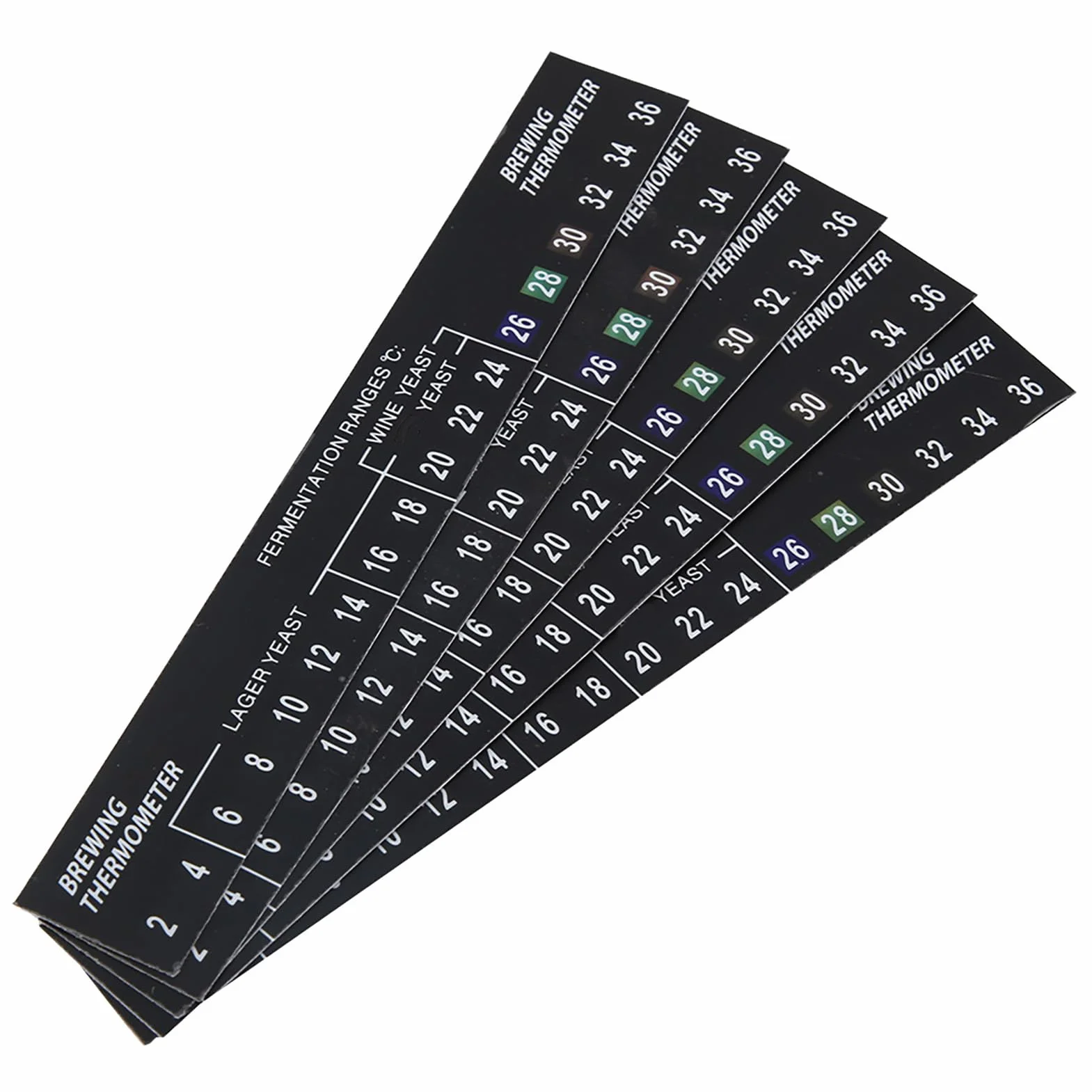 Tiras de Temperatura, 5 Piezas Stick On Termómetro Tira Adhesiva LCD Termómetro Etiqueta Pantalla Digital de Temperatura para Fermentar Cerveza Vino Cerveza Kombucha