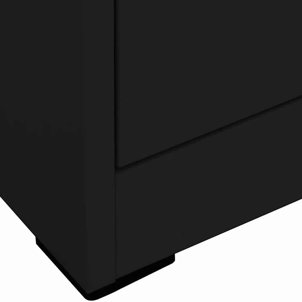 vidaXL Armario Archivador Móvil Documentos Oficina Despacho Archivos Estudio Almacenamiento Muebles Estante Decoración de Acero Negro 46x62x133 cm