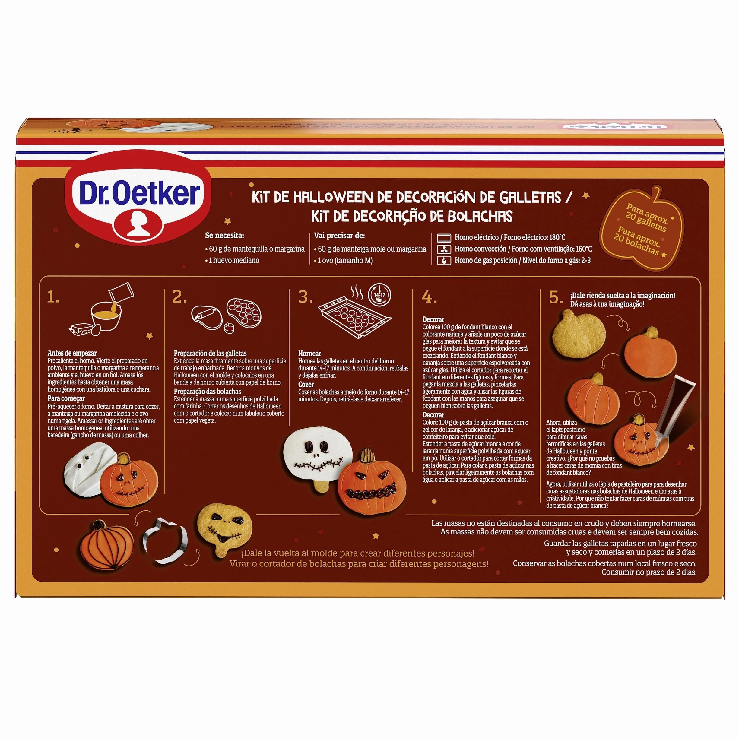 DR. OETKER Kit de Repostería Galletas de Mantequilla Halloween 484 g