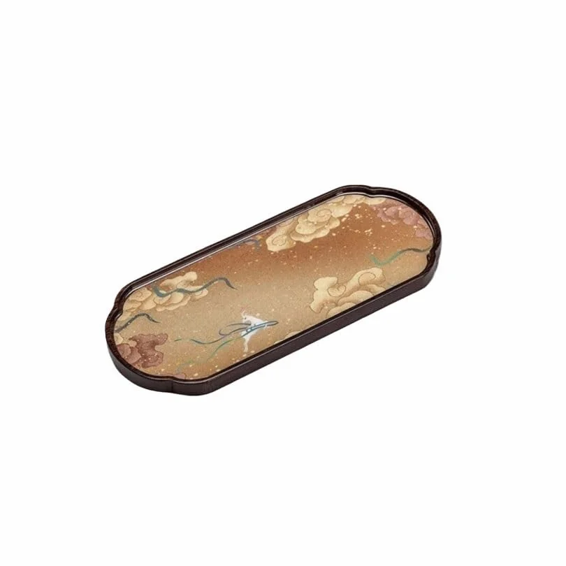 Bandejas Servir Comida Bandeja de té seco Estilo Chino, una Maceta for el hogar, Dos Tazas, Tetera pequeña Xiangyun, Bandeja for Servir Mesa Cama