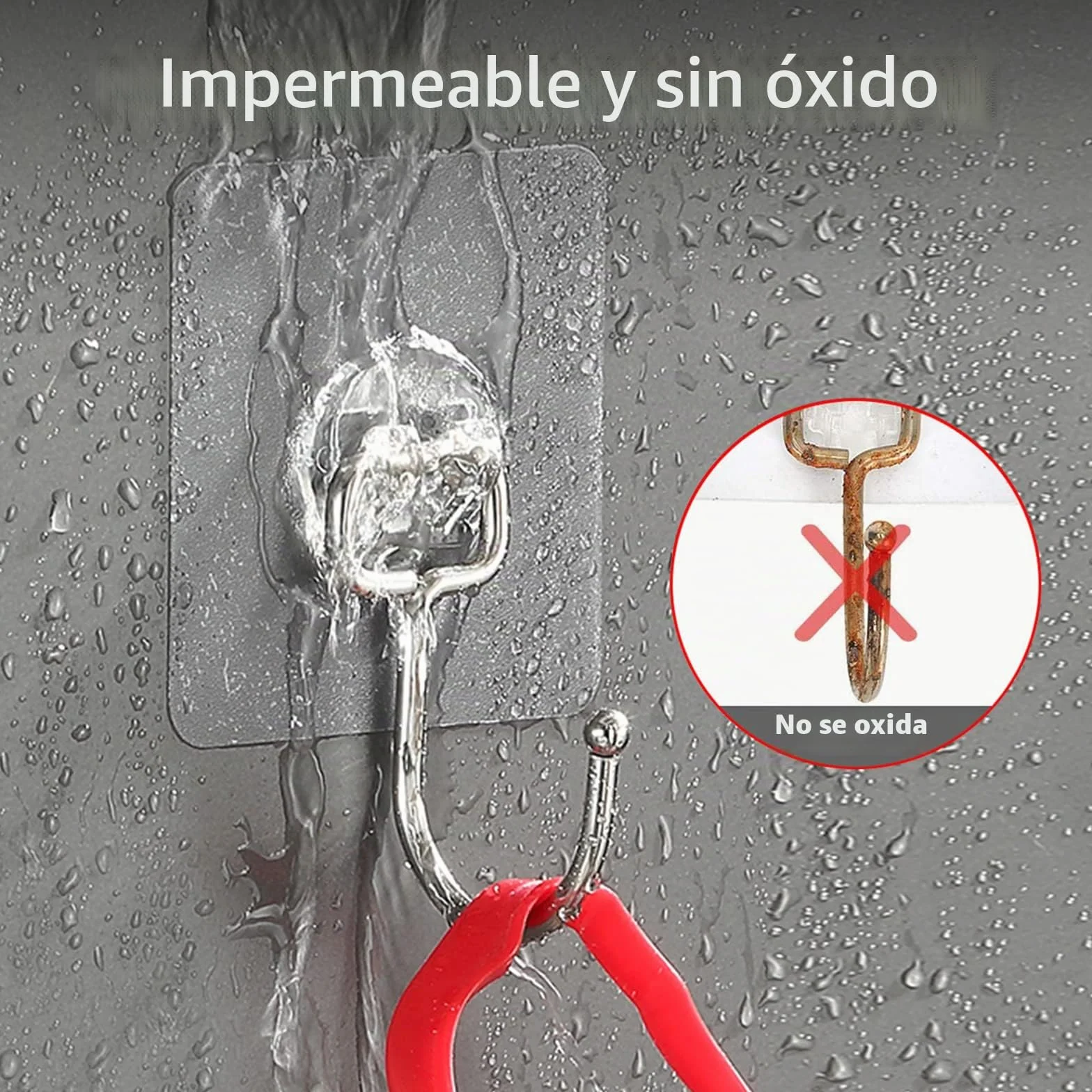 Latoxcaa Ganchos Adhesivos Grandes Extra Fuertes para Colgar, Resistencia Pesada 20 kg (Máx), 10 Unidades – Ganchos Transparentes y Desmontables, Impermeables y Antióxido, Autoadhesivos para Baño