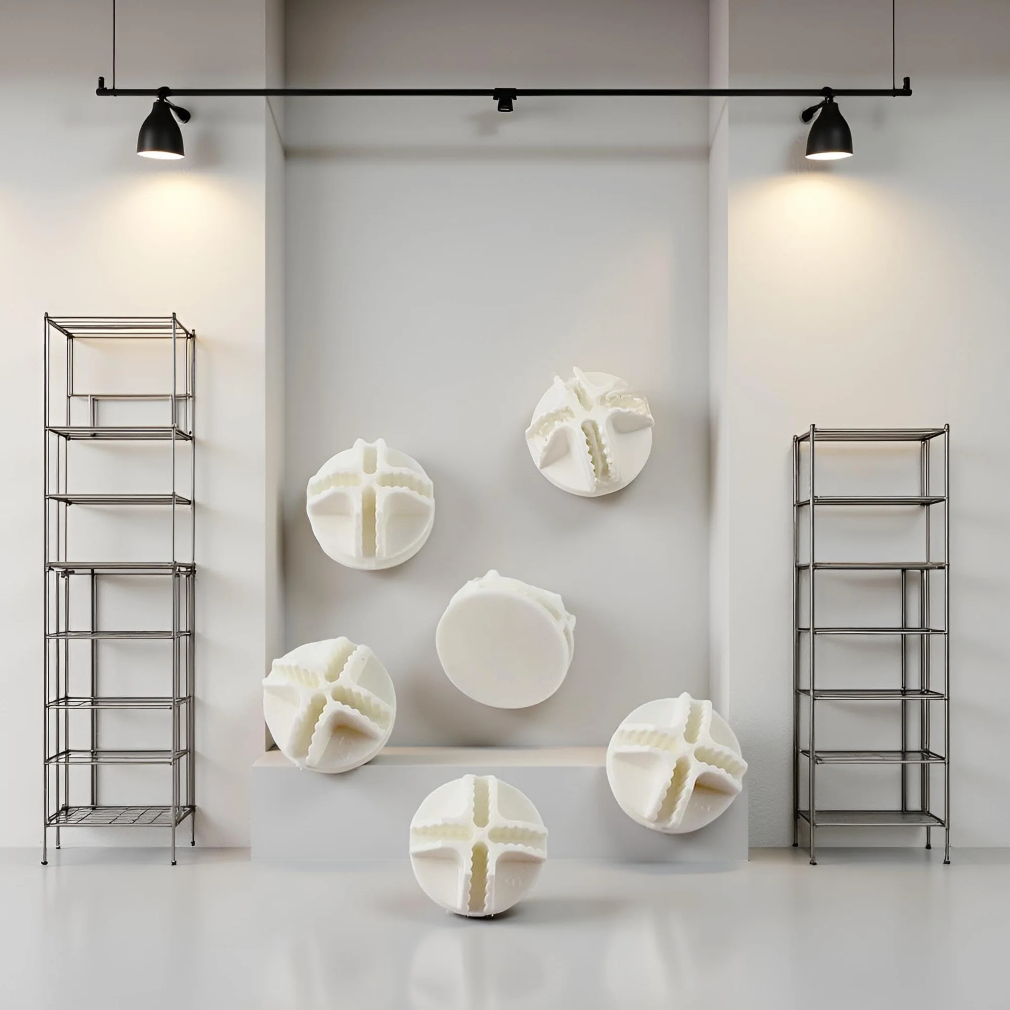Conectores de cubo de alambre de plástico blanco para organizador modular de almacenamiento de armario