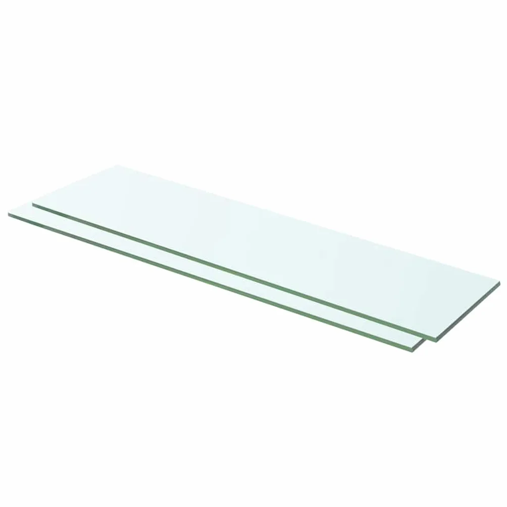 vidaXL 2 Estantes Panel Balda Placa Estantería para Pared Expositora Vidrio Transparente 60x12cm