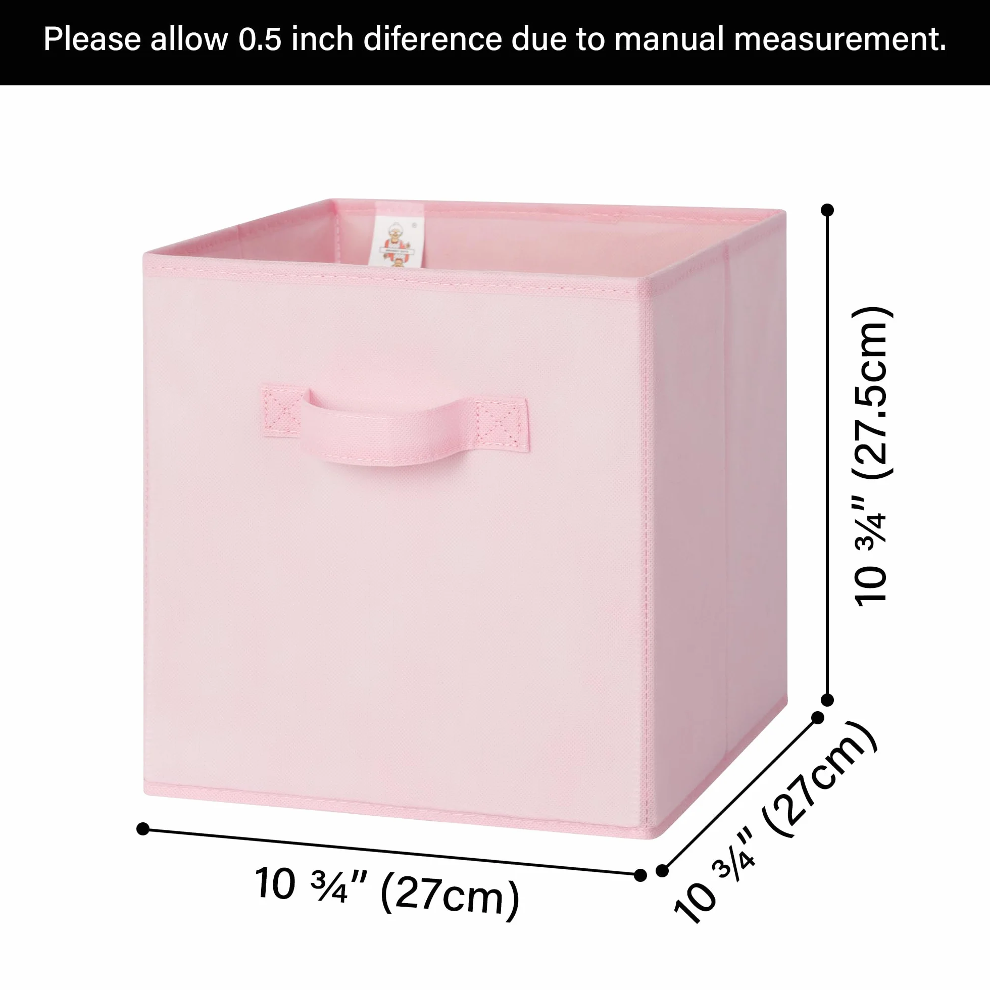 GRANNY SAYS Cubos Almacenaje, Pack de 6 Cubos de Almacenamiento 27x27, Cajas Almacenaje Tela, Cestas Organizadoras, Cajas Organizadoras Plegable, Kallax Accesorios, Cajas para Estanterias, Rosa