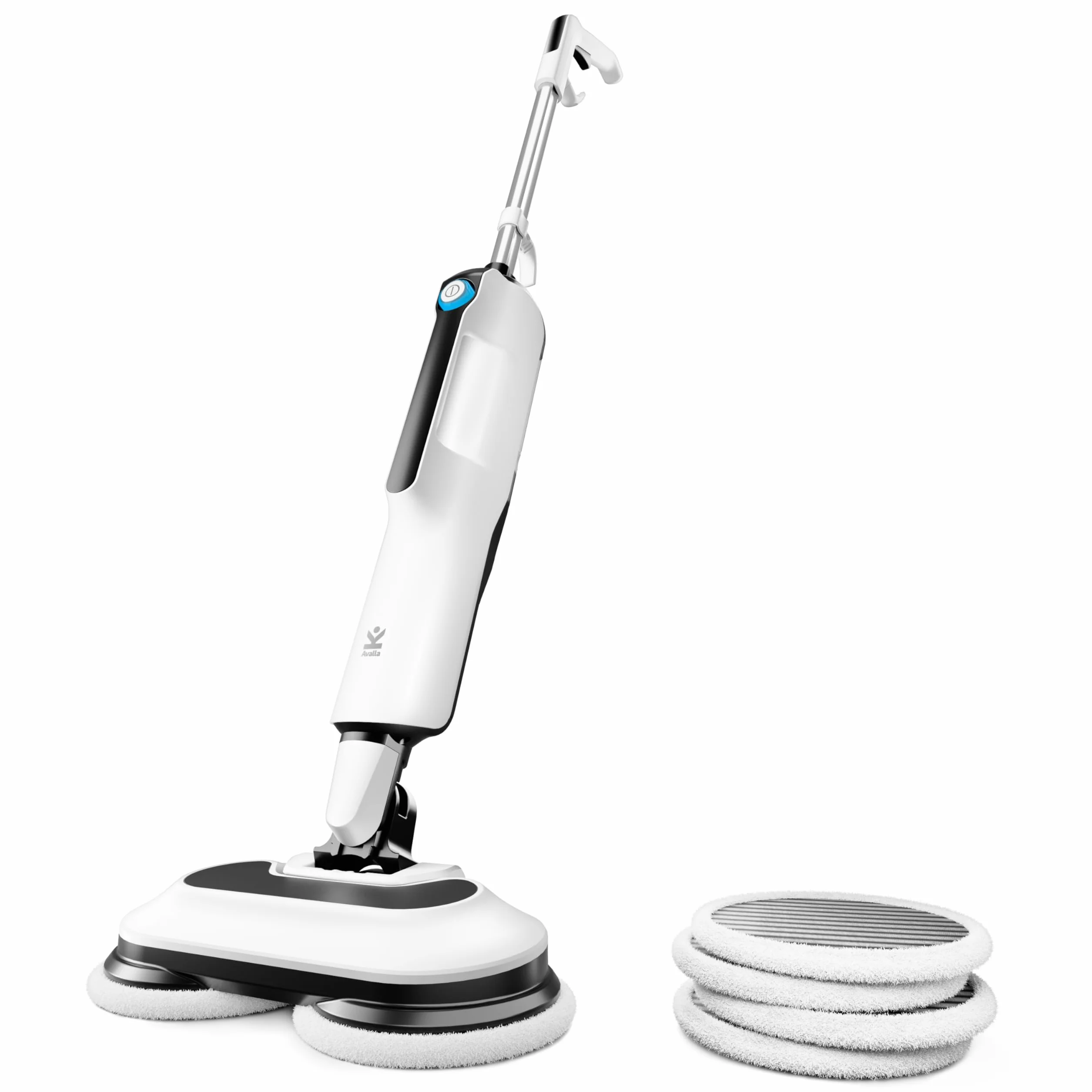 Avalla T-30 Fregona a Vapor Automática y Potente | Limpieza Fácil con Supercalor de 140 °C | Cepillos Dobles Giratorios para Suelos Duros, Cocinas y Baños