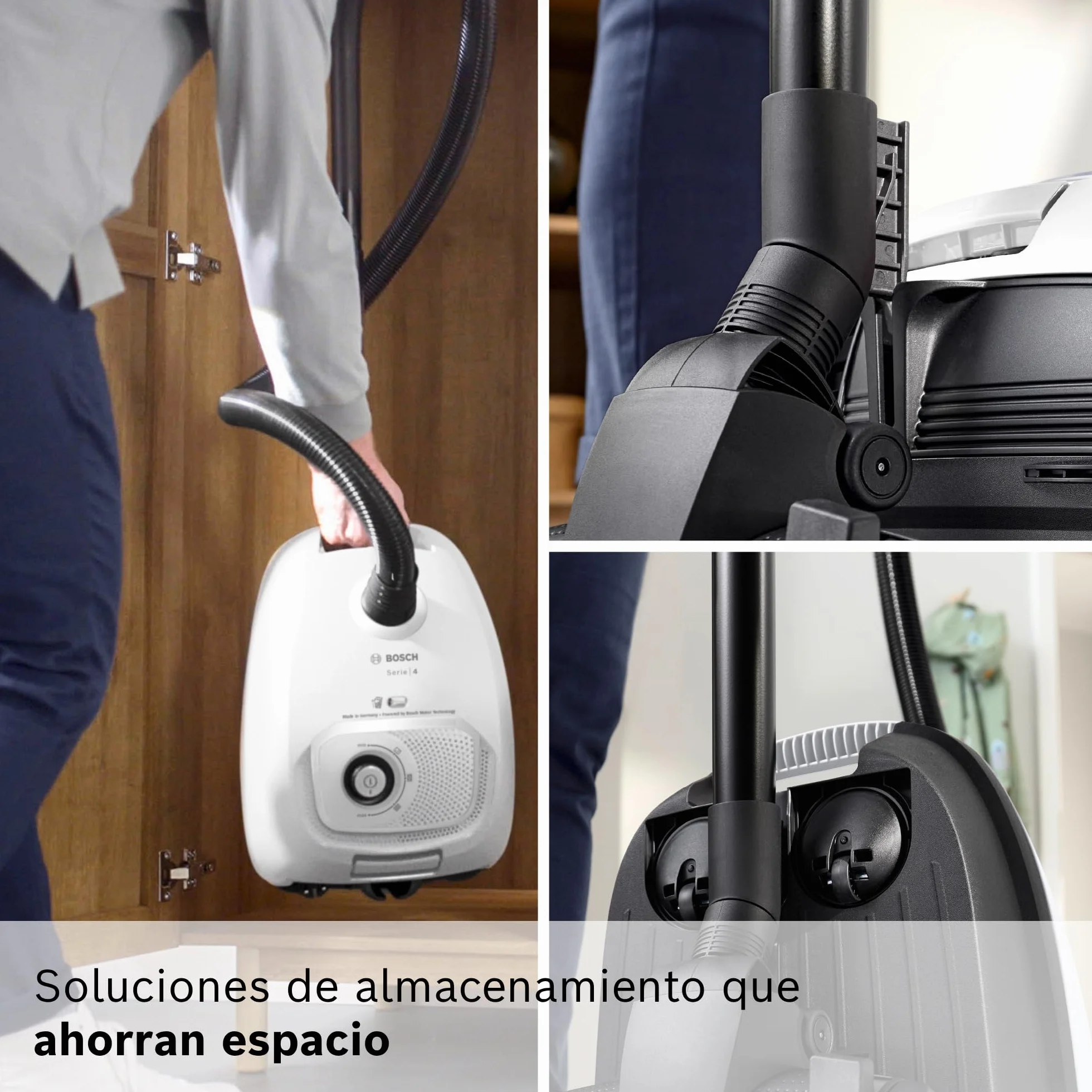 Bosch - Aspirador con Bolsa, Serie 4, Volumen XL de Bolsa de Polvo, Boquilla para Ranuras y tapicería, Blanco, BGB41WH1