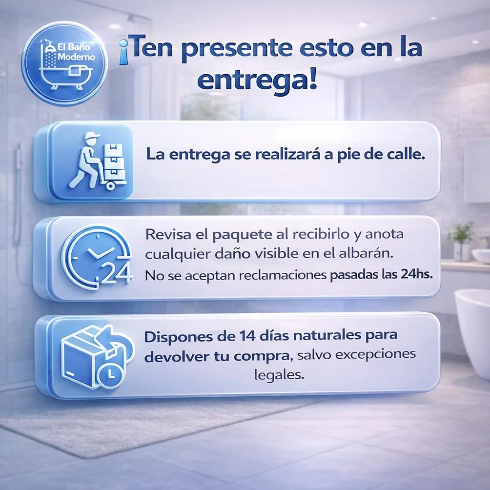 Juego Mueble Baño con Lavabo. Mueble Lavabo 60 cm. Mueble Bajo Lavabo Compacto Preinstalado de Fábrica. Mueble Baño con Lavabo 60 cm con Pie de Porcelana. No Incluye Espejo.