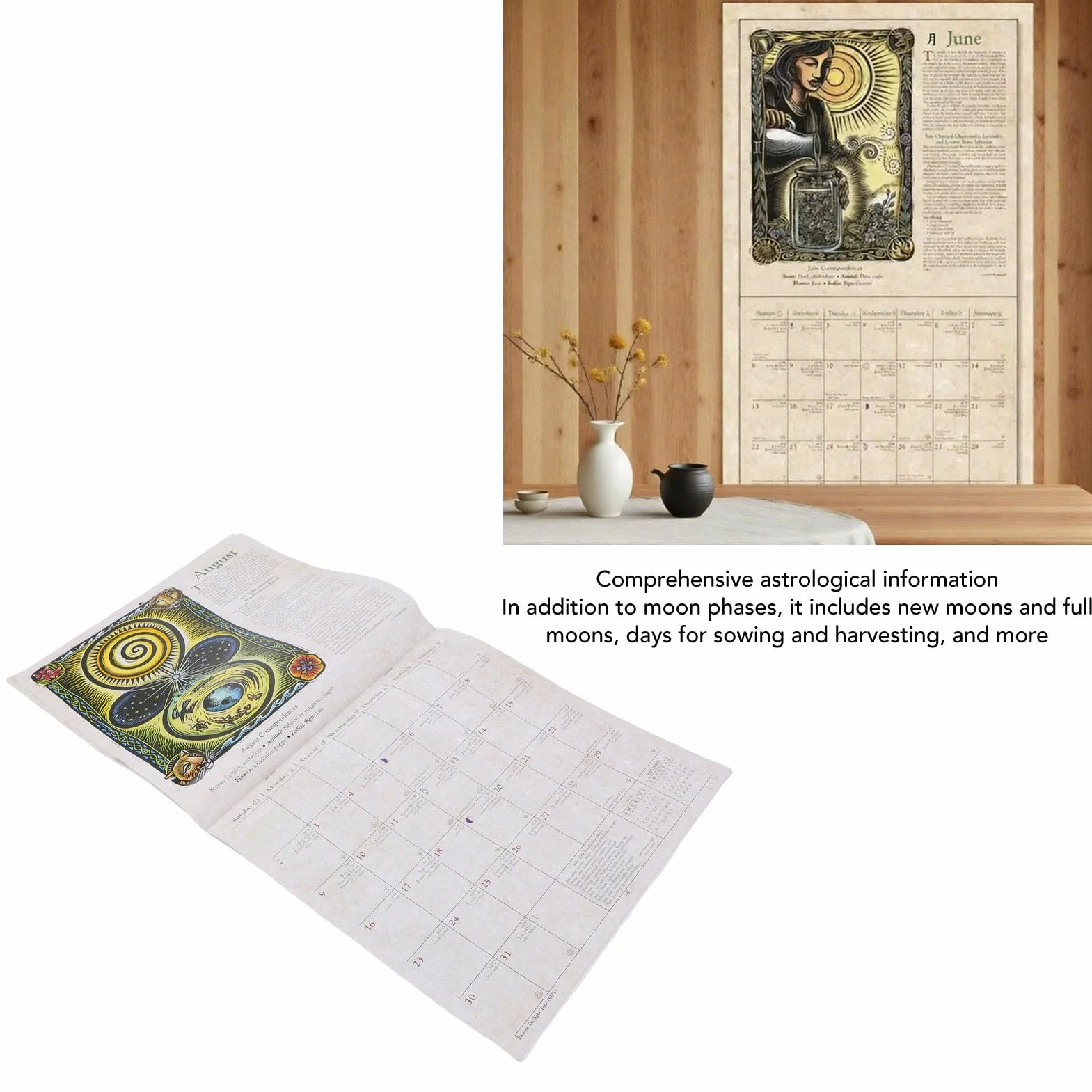 Calendario de Brujas 2026, Planificador Astrológico con Fases Lunares y Rituales de Hechizos
