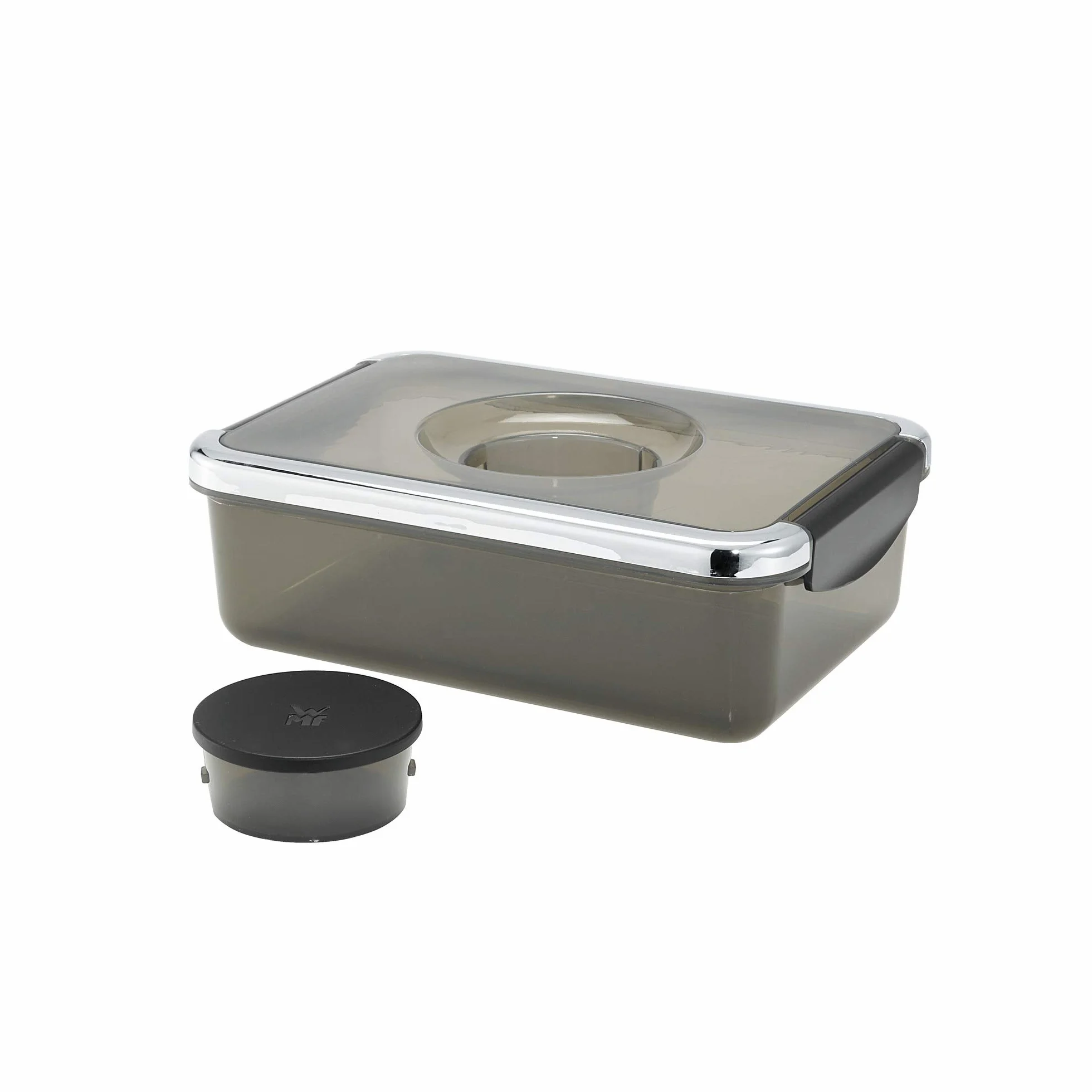 WMF Kitchenminis - Rallador Eléctrico con Accesorios Salad-To-Go, 150 W, Cromargan, 2 Velocidades, Negro/Plateado