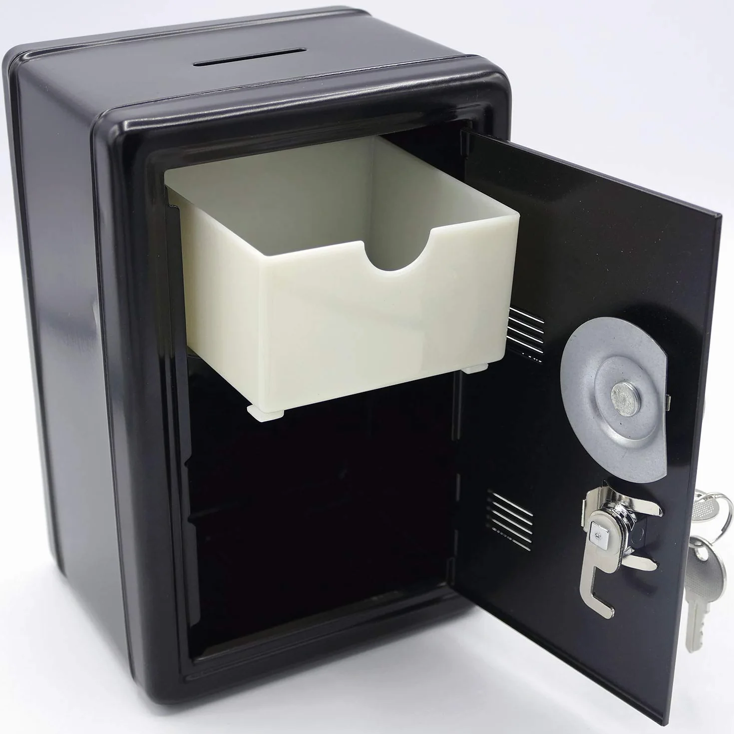 Hucha de Metal con forma de caja fuerte con llave