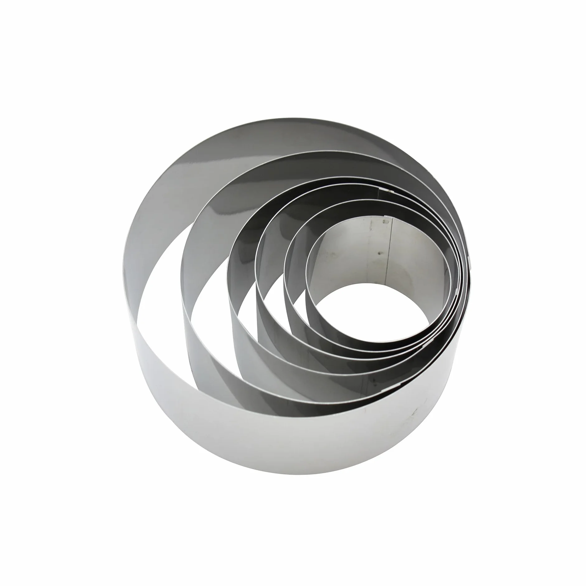 Fackelmann 6 Aros de Cocina, Moldes para Emplatar y dar forma a los alimentos, Diferentes tamaños, Acero Inoxidable, Color Gris, 5-6-7-8-10-12 x 4.5 cm, 6 Uds
